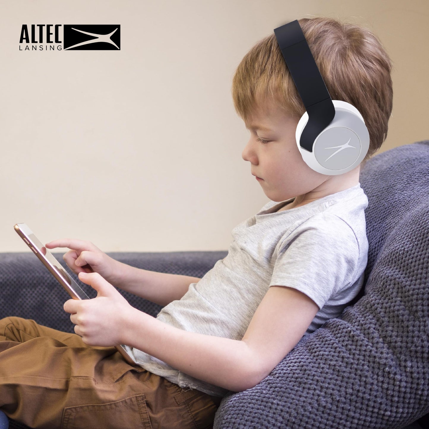 Altec Lansing Kid Safe Noise Cancelling Wireless Headphones 15H Battery, 85dB Volume Limit, Foldable Design Powerful Sound, Active Noise Cancellation