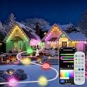 Permanent Outdoor Lights for House, IP67 Waterproof with 72 RGB+IC Eternity Lights, 150ft Permanent Outdoor Christmas Lights, DIY Scene for Halloween