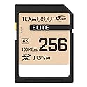TEAMGROUP Elite 256GB UHS-I U3 V30 UHD Read Speed up to 100MB/s SDXC High Speed 4K Memory Card Compatible with Canon Sony Nikon Panasonic FUJIFILM
