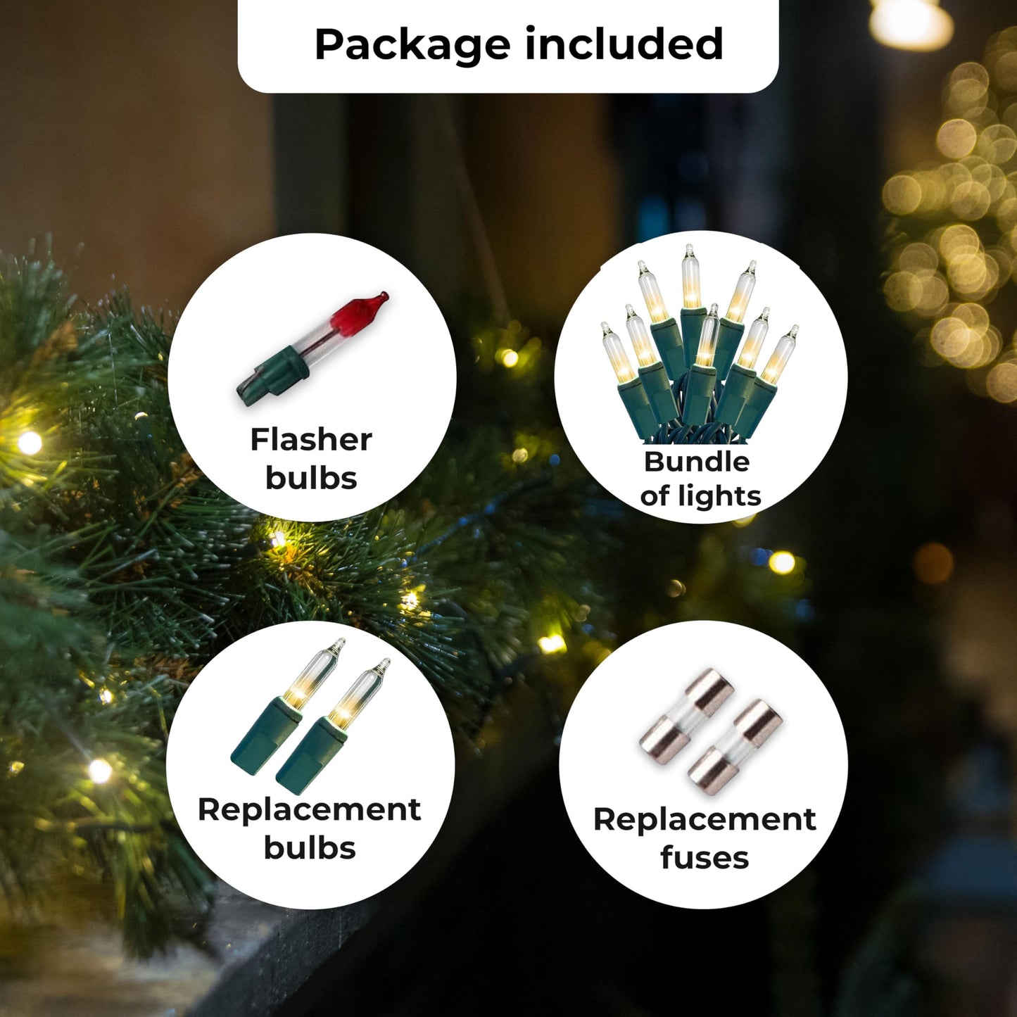 Christmas LED Lights 100 Warm White String Lights for Indoor and Outdoor Decorative Use, Holiday and Tree Decor, Patio Hanging Lighting Decorations