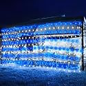 weillsnow 198 LED 9.8ft x 6.6ft Christmas Net Lights, Connectable 8 Lighting Twinkle Modes Mesh Lights for Christmas Outdoor Patio Garden Bush Fence