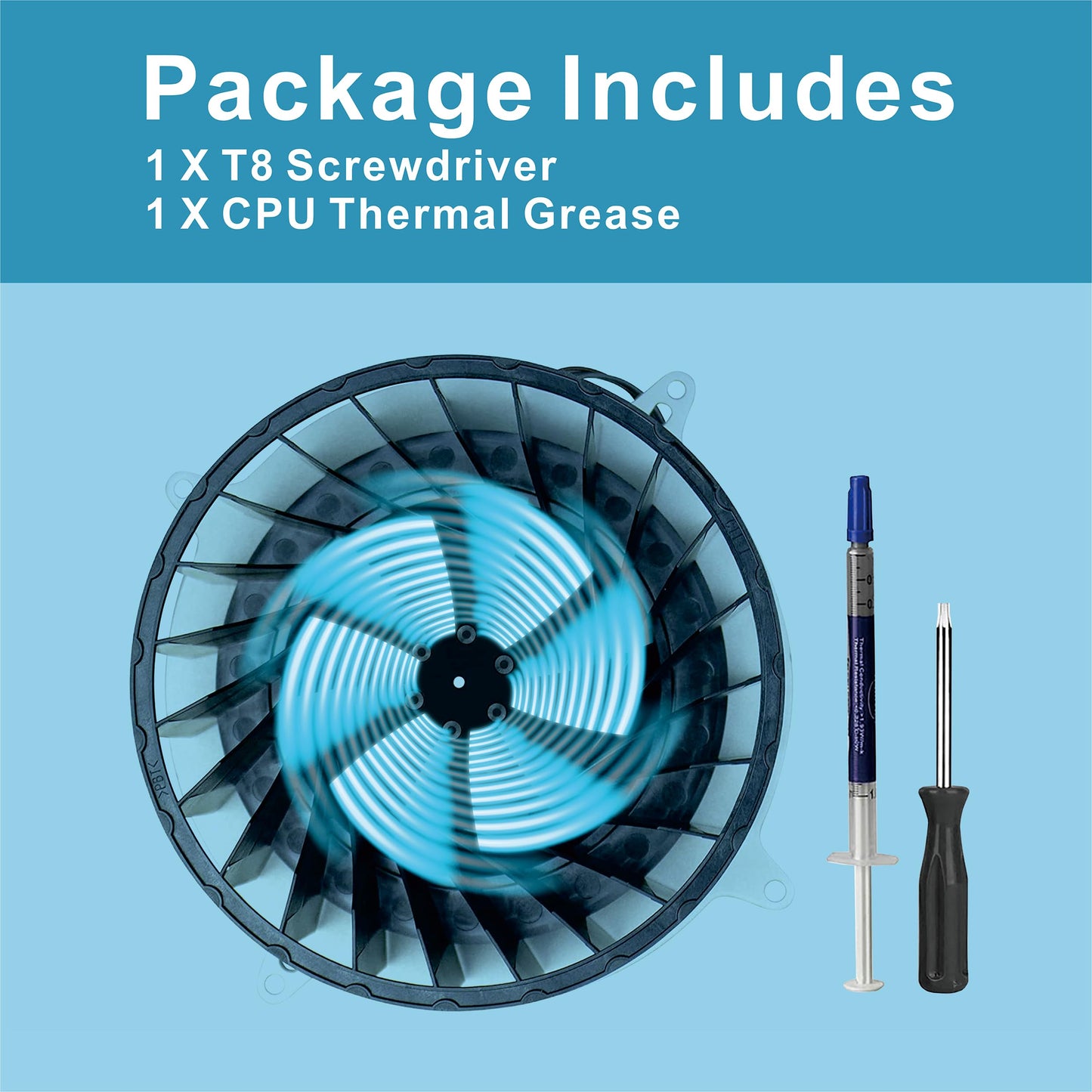 MEGAttA MPS5 Replacement of Internal Cooling Fan for Sony PS5 Cooling Fan PlayStation 5 PS5 Series 23 Blades 12V 2.15A Silence Cooler PS5 CPU Cooling