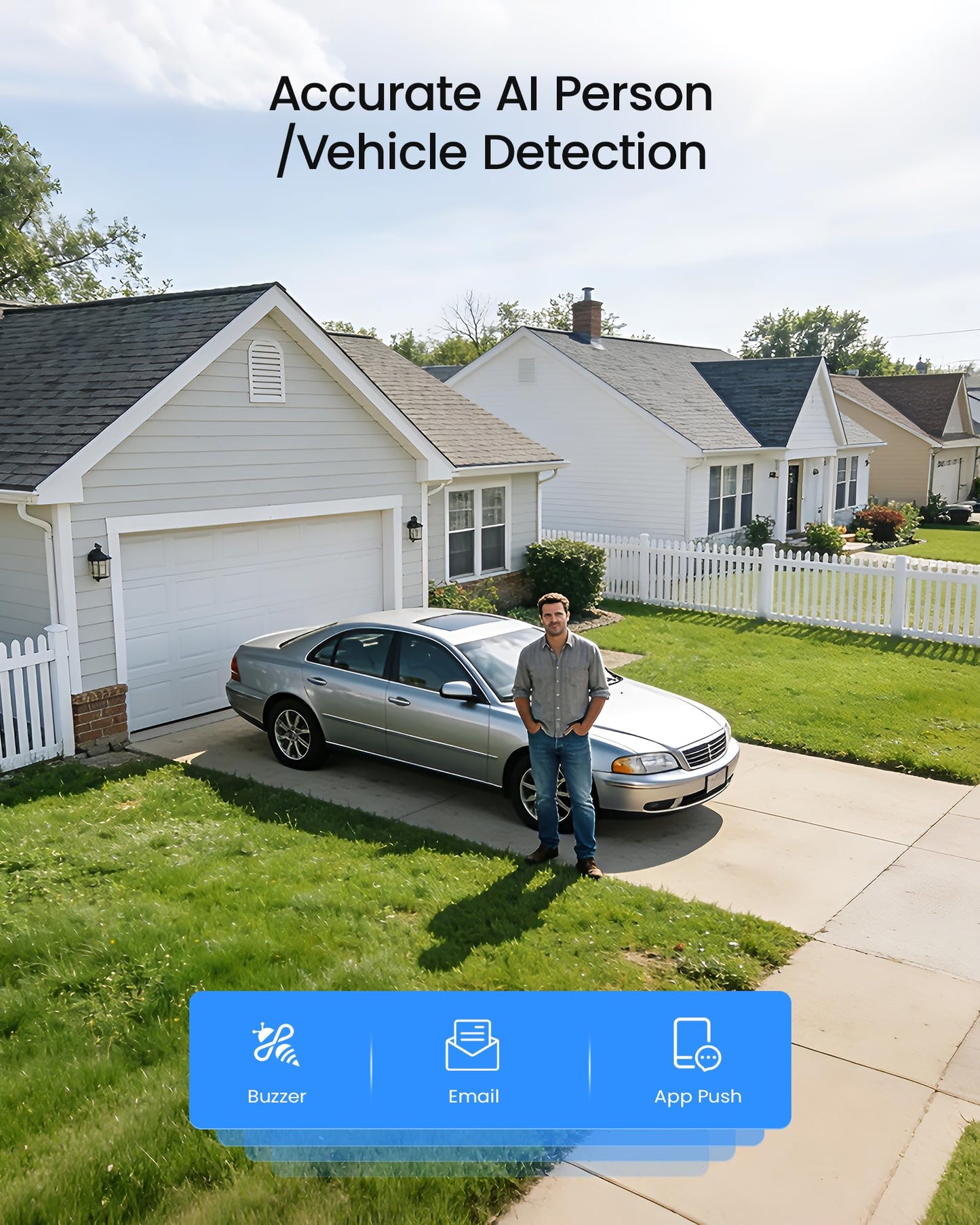 ZOSI H.265+ Full 1080p Home Security Camera System Outdoor Indoor, 5MP-Lite CCTV DVR 8 Channel with AI Human Vehicle Detection, 4 x 1080p Weatherproof