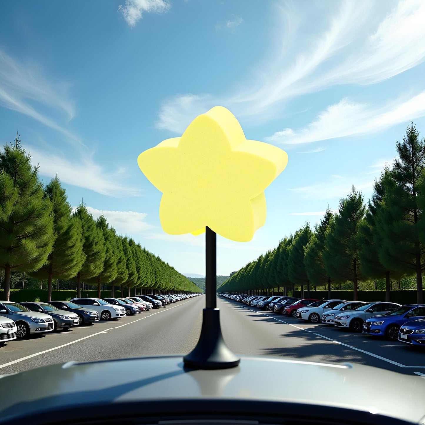 Yellow Star Car Antenna Topper - Easy to Find Car in The Parking Lot - Antenna Ball Toppers Exterior Accessories, Exterior Accessories (Without
