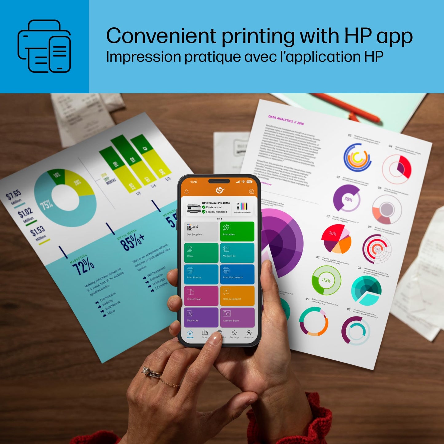 HP OfficeJet Pro 8138e All-in-One Printer with Bonus 6 Months of Instant Ink