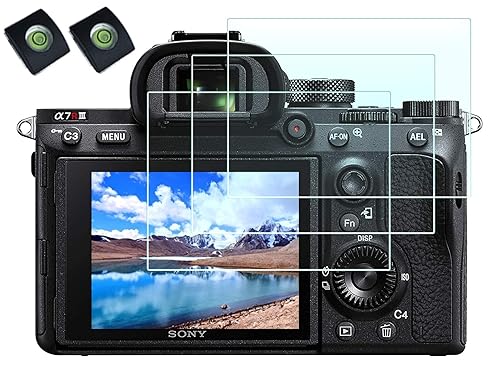 HUIPUXIANG Screen Protector for Sony Alpha 7R III II 7 III II A7R III II/A7 III II/A77 II/A7S II/A99 II/A9 Camera with Hot Shoe Cover, 0.3mm High