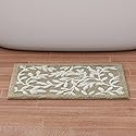 Madison Park Serene 100% Cotton Tufted Bathroom Rug - High & Low Tufting Floral Leaf Design, Quality Luxurious Plush Medium Pile Bath Mat Absorbent…