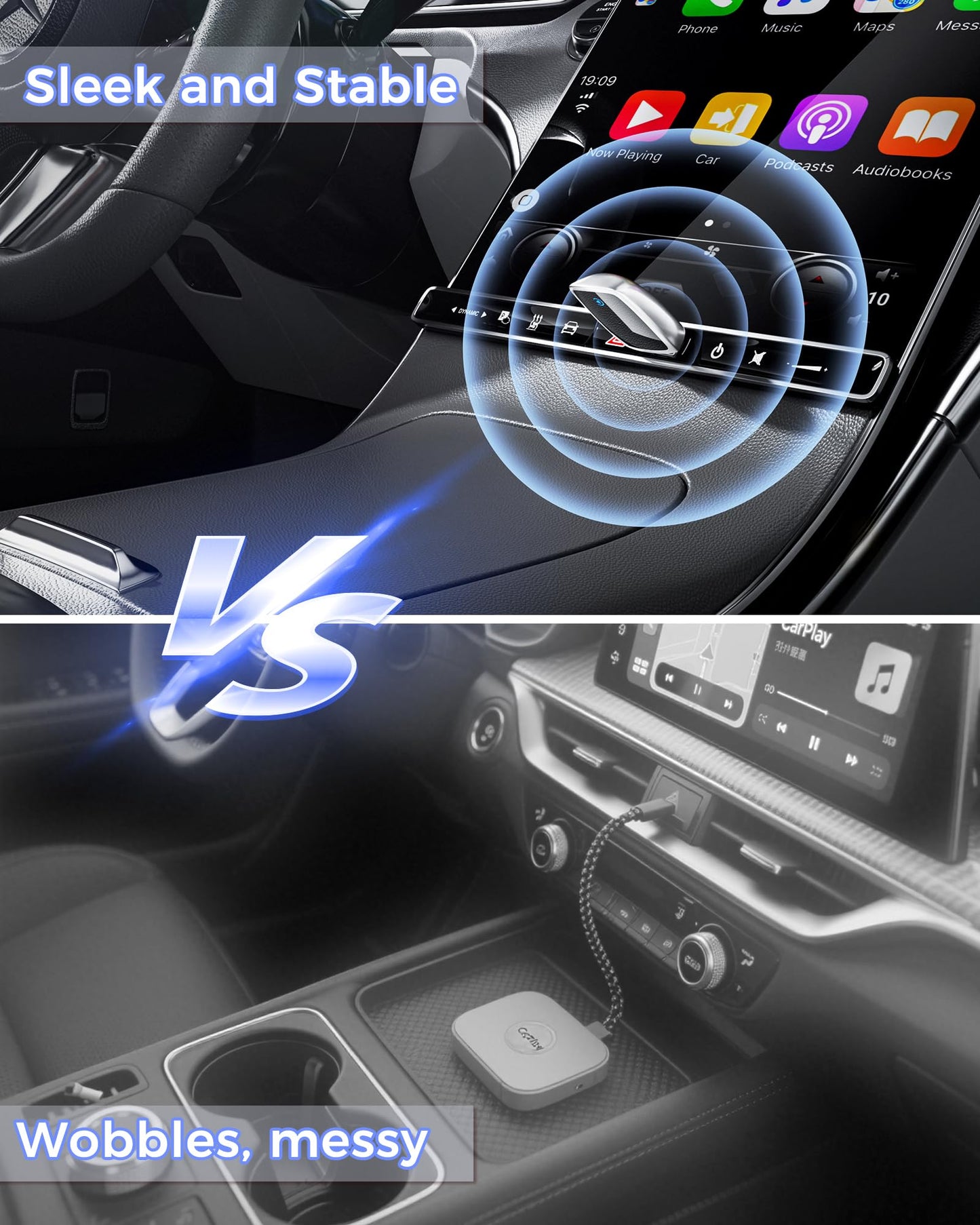 Wireless CarPlay Adapter for Apple iPhone?2026 Upgrade?- Convert Wired CarPlay to CarPlay Wireless Adapter, Stable Connection Compatible with OEM