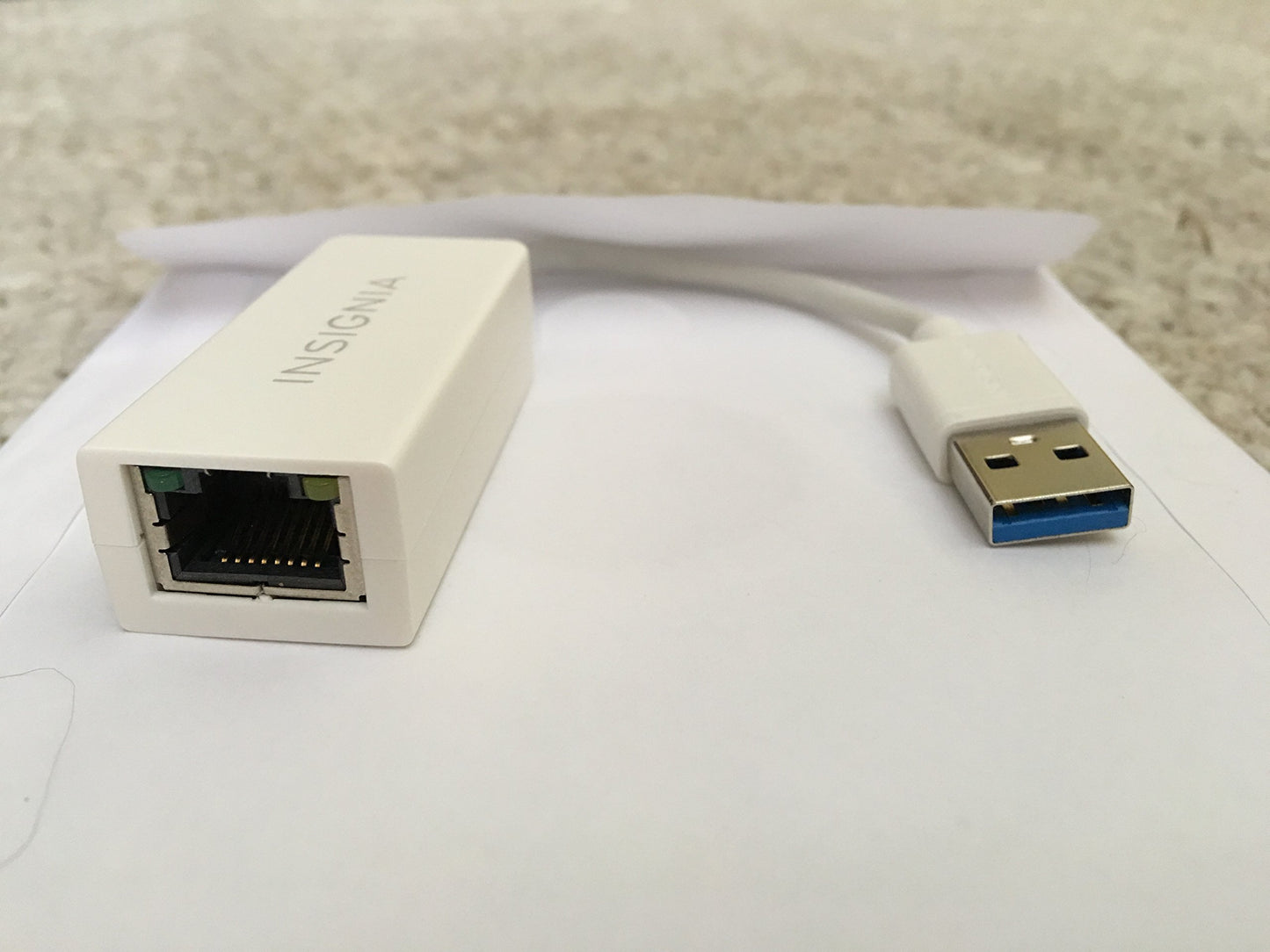 Insignia - USB 3.0-to-Gigabit Ethernet Adapter - White