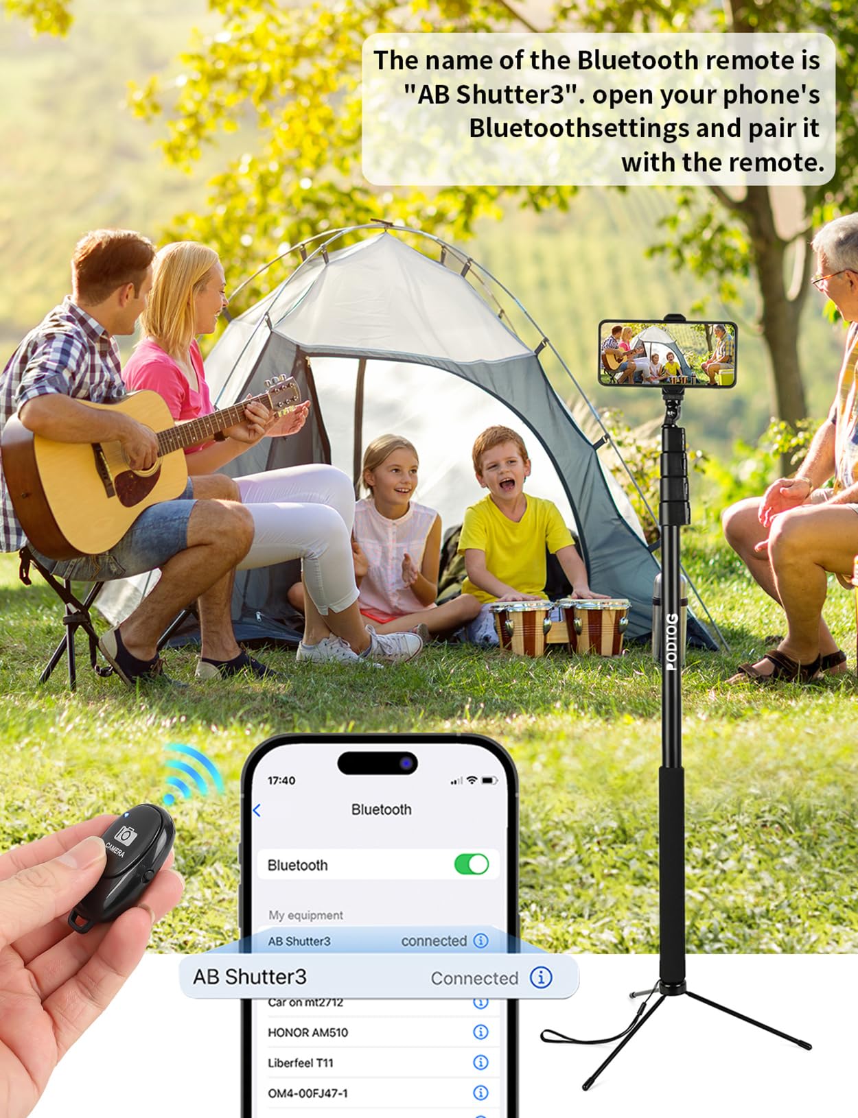 118" Invisible Selfie Stick for Insta360 X5 X4 X3, 3M/9.8ft Extended Long Pole with Wireless Remote & Tripod, Compatible with GoPro, DJI