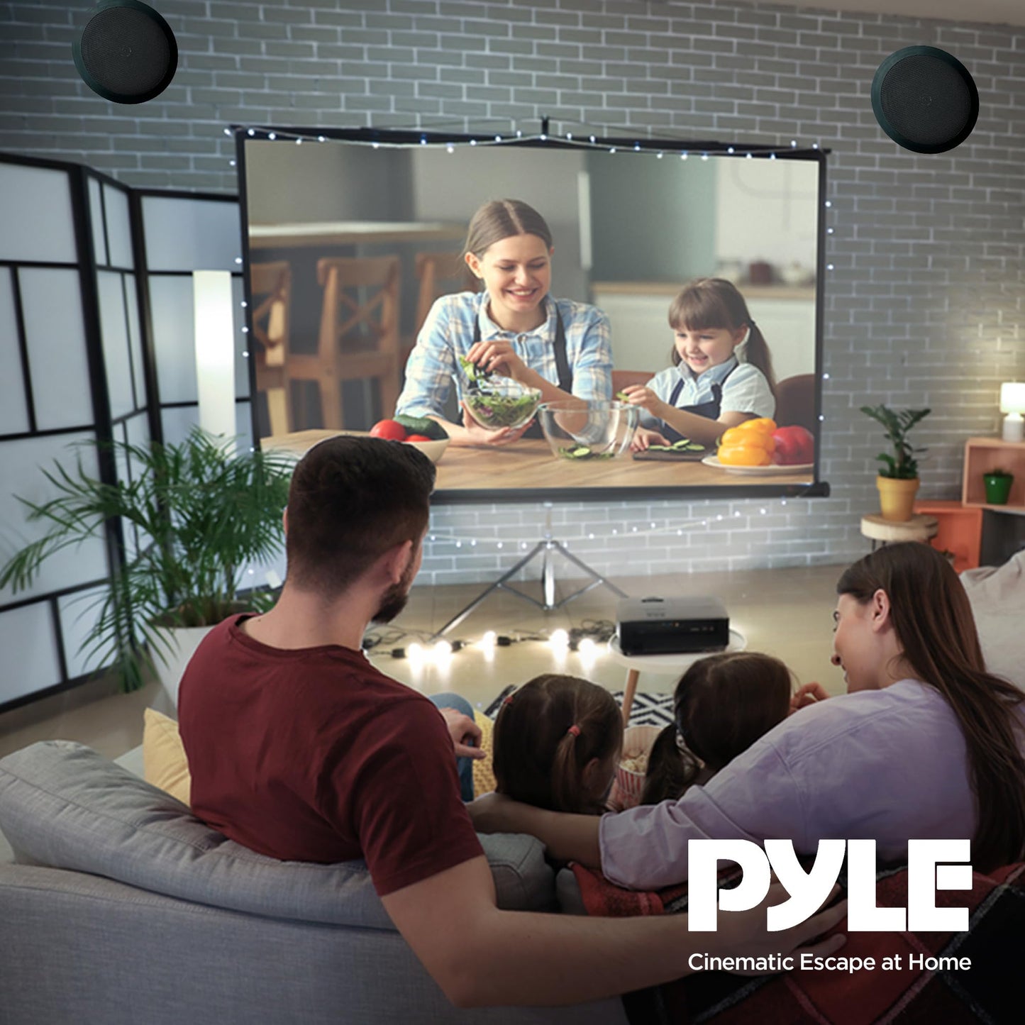 PYLE PDIC61RDBK In-Wall/In-Ceiling Dual 6.5" Speaker System, 2-Way, Flush Mount, Black (Pair)