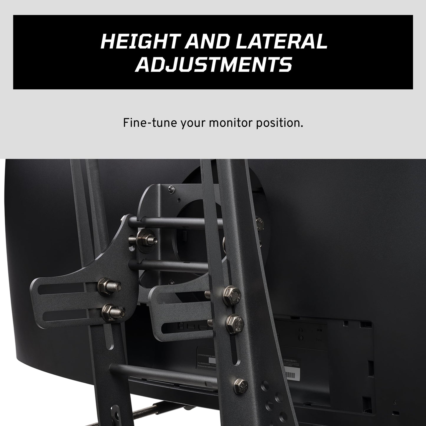 Fanatec Sim Racing CSL Cockpit Monitor Holder - Stable and Secure, Designed For The CSL Cockpit, Wide Range Monitor Support, Fully Adjustable - Black
