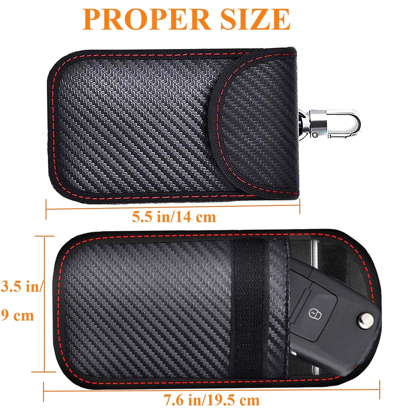 GOODEN ATIM Upgraded Faraday Bag for Key Fob (2 Pack),Premium Faraday Key Fob Protector- Car RFID Signal Blocking, Car Security Protection Pouch