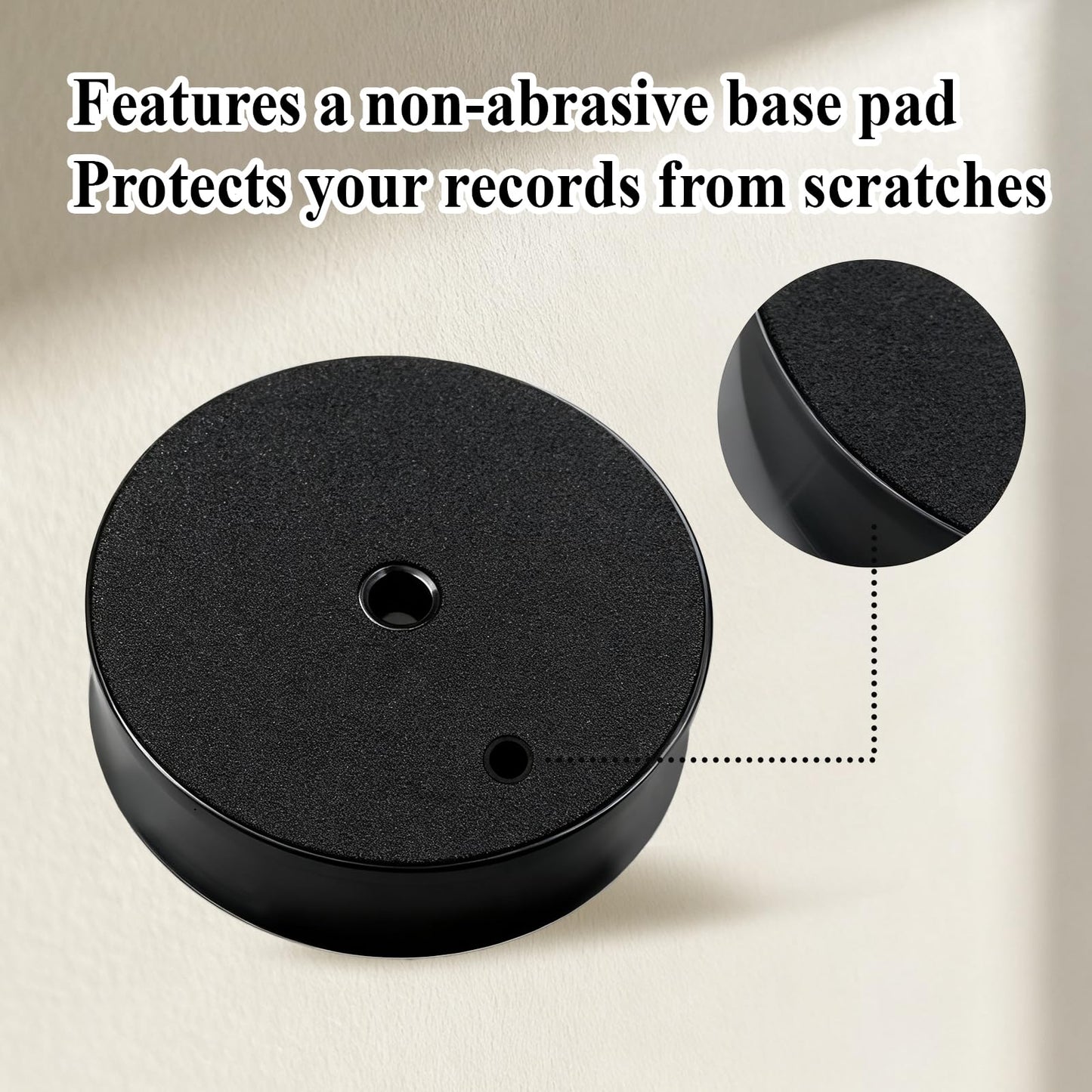 Pancosmy Black Record Weight Stabilizer 11oz Low Profile Design Vinyl LP Disc Turntable Weight Clamps for Record Player with Soft Base Pad