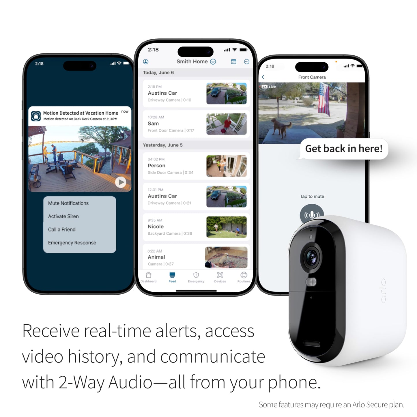 Arlo VMC3052-100NAR Essential 2nd Gen 2K XL Single Cam, White - Certified Refurbished