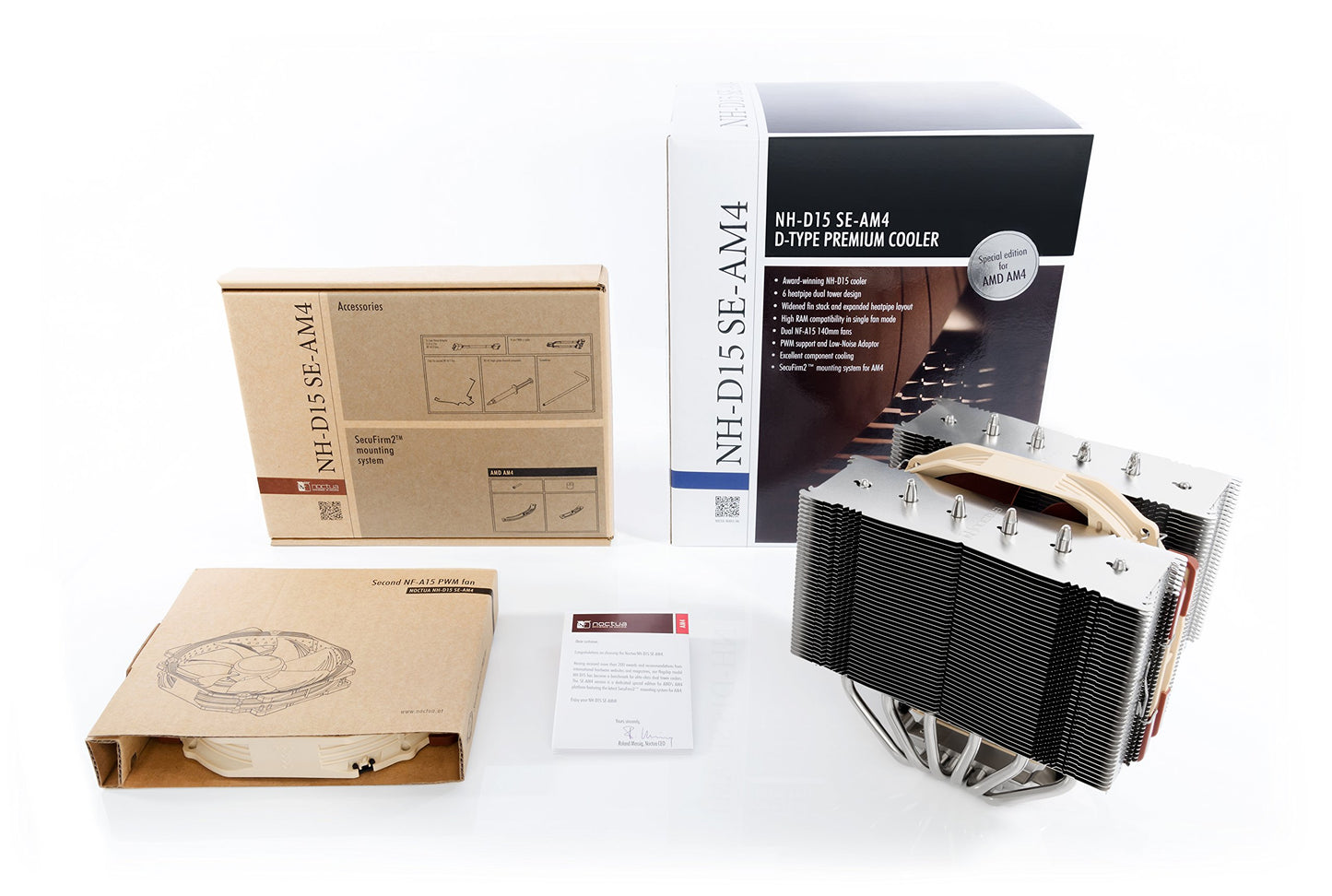Noctua NH-D15 SE-AM4, Premium Dual-Tower CPU Cooler for AMD AM4 (Brown)