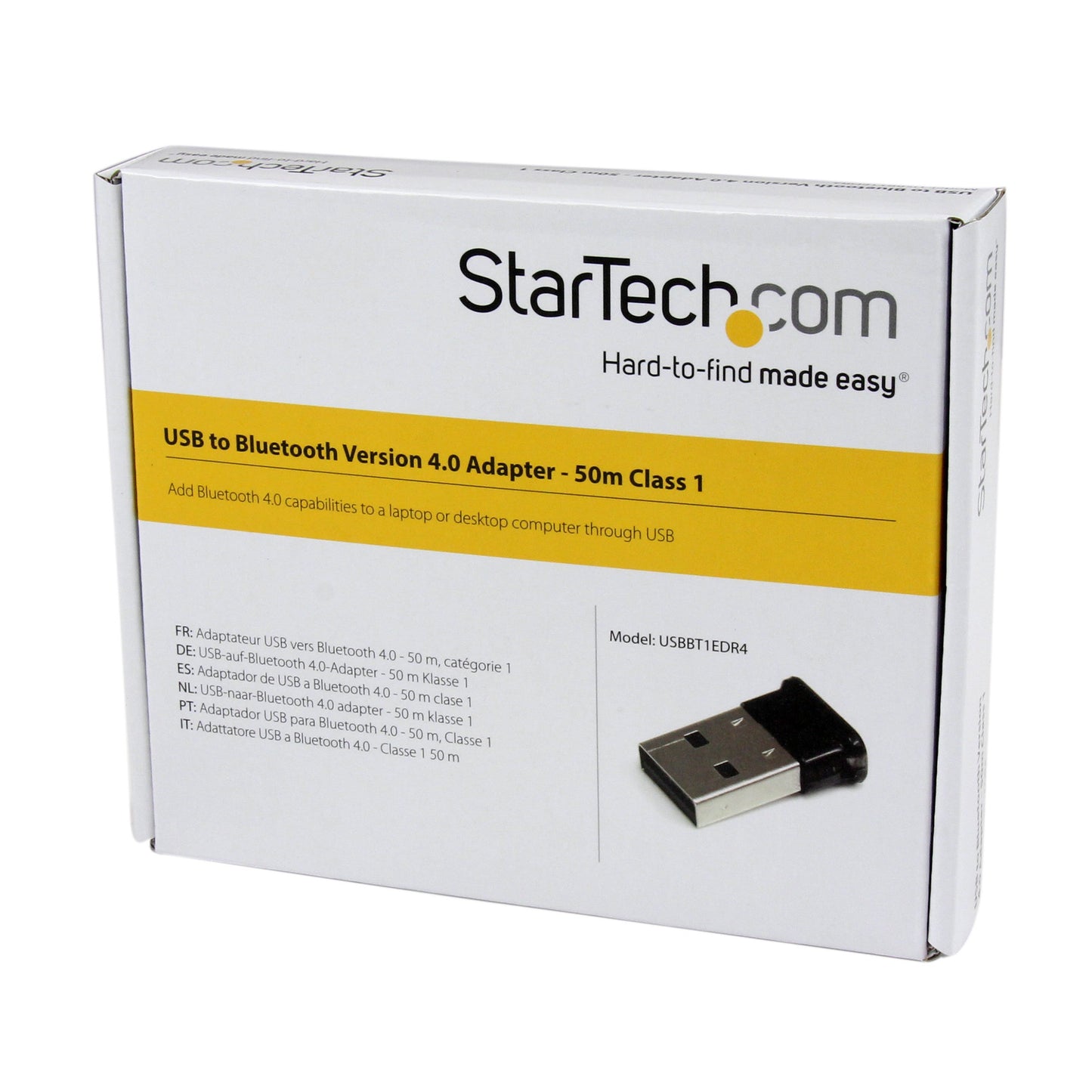 StarTech.com Bluetooth Adapter - Mini Bluetooth 4.0 USB Adapter - 50m/165ft Wireless Bluetooth Dongle - Smart Ready LE+EDR (USBBT1EDR4),Black
