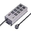 StarTech.com Flat Plug 8-Outlet Heavy Duty Industrial Power Strip 125V/15A with Surge Protector, EMI/RFI Isolation, Mountable PDU, 12ft/3.6m Extension