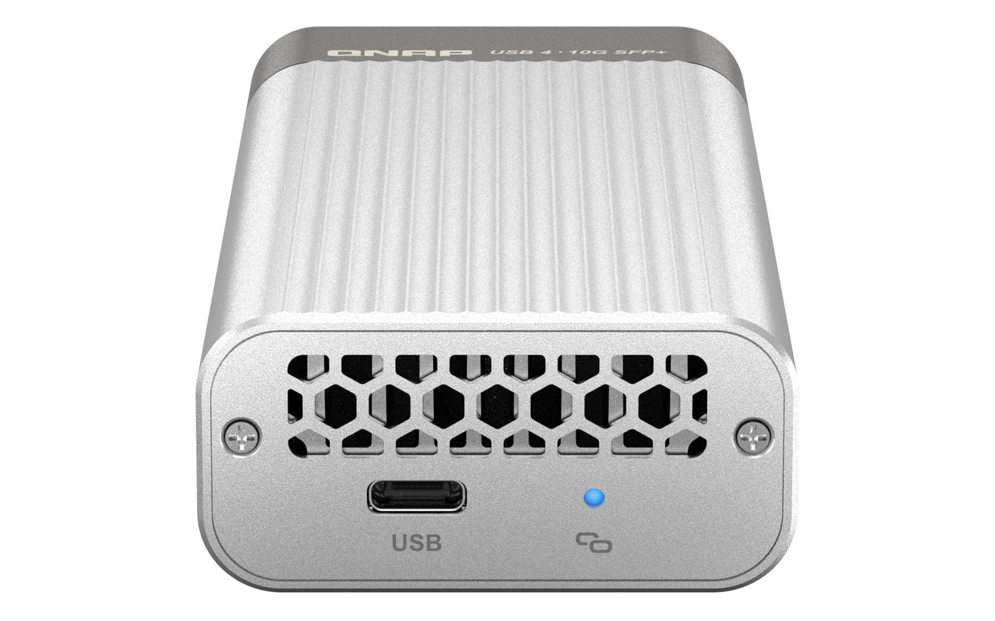 QNAP 10GbE SFP+ Network Adapter to USB 4 Type-C & Thunderbolt 3/4 Compatible (QNA-UC10G1SF)