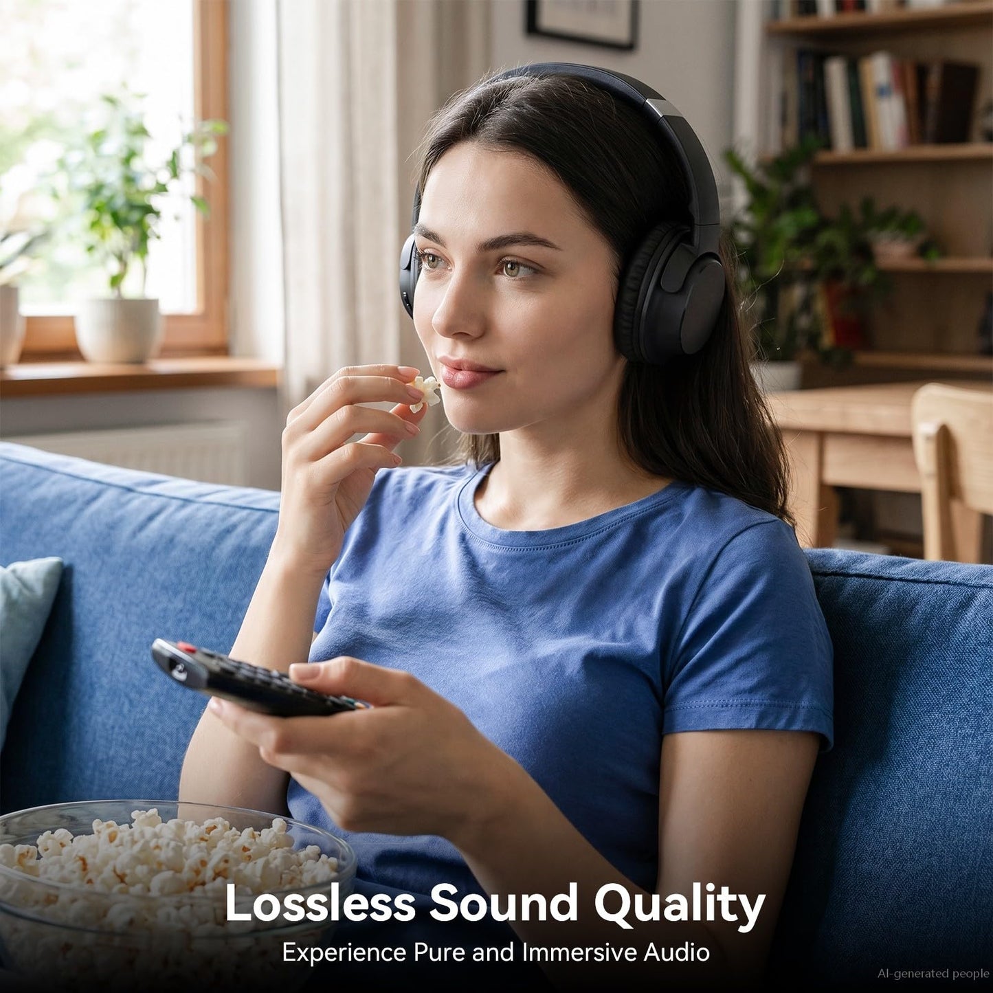 Waxop Wireless Headphones for TV, TV Headphones Wireless for Seniors, Bluetooth 5.2 Headphones fot TV with Transmitter Charging Dock, 65H Playtime