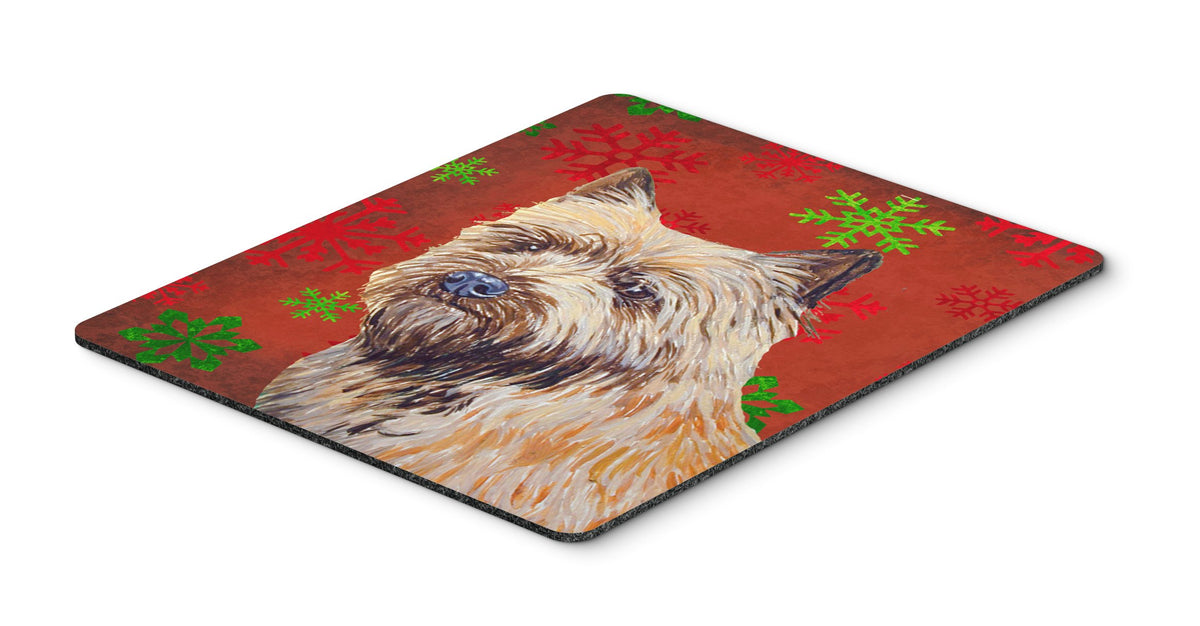 Caroline's Treasures LH9320MP Cairn Terrier Red and Green Snowflakes Holiday Christmas Mouse Pad, Hot Pad or Trivet for Home Office Gaming Working