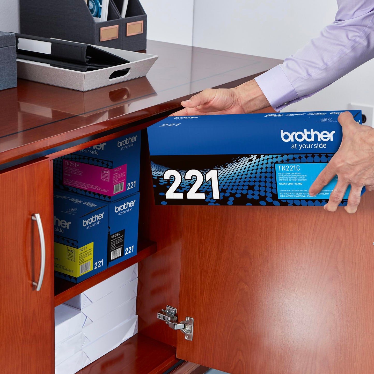 Brother Genuine Standard Yield Toner Cartridge, TN221C, Replacement Cyan Color Toner, Page Yield Up to 1,400 Pages, Amazon Dash Replenishment