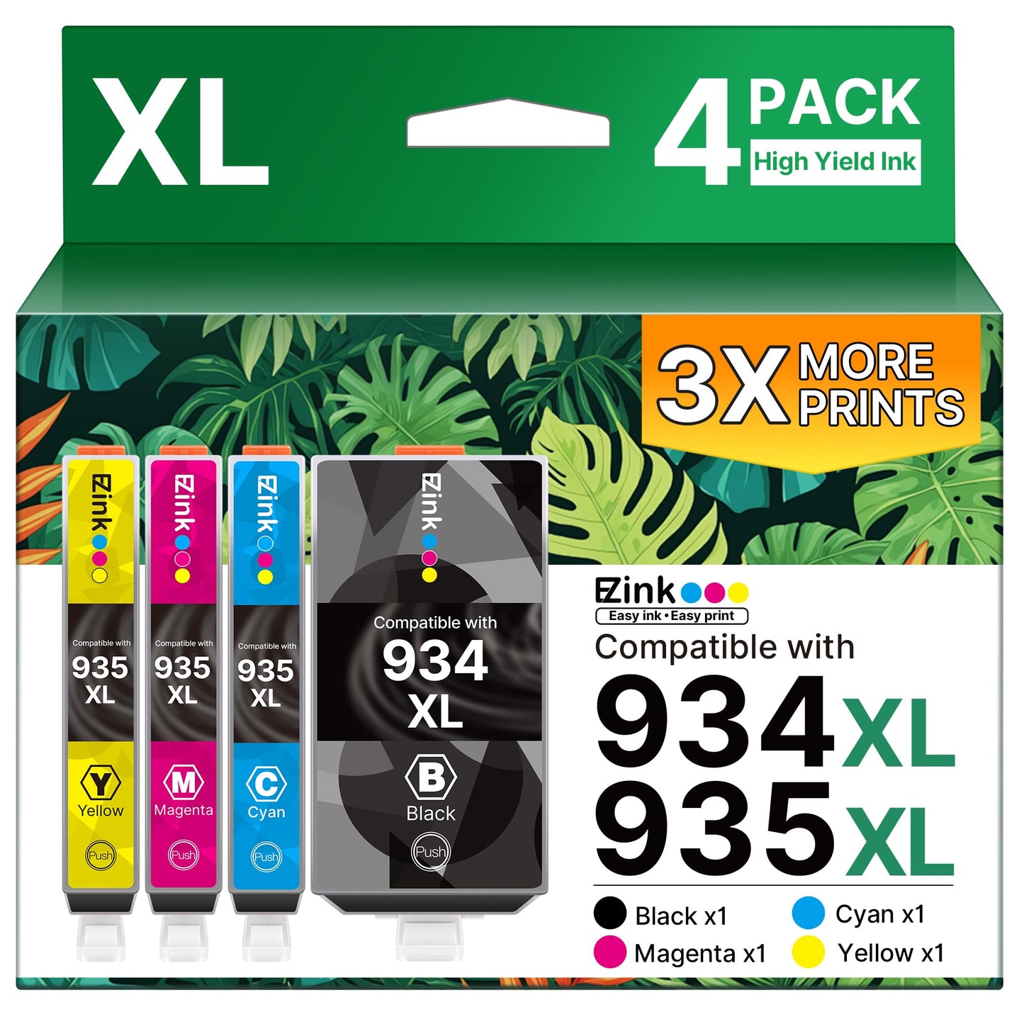 E-Z Ink Compatible Ink Cartridge Replacement for HP 934 and 935 Ink Cartridges Combo Pack 934XL 935XL 934 XL 935 XL to Use with Officejet Pro 6200