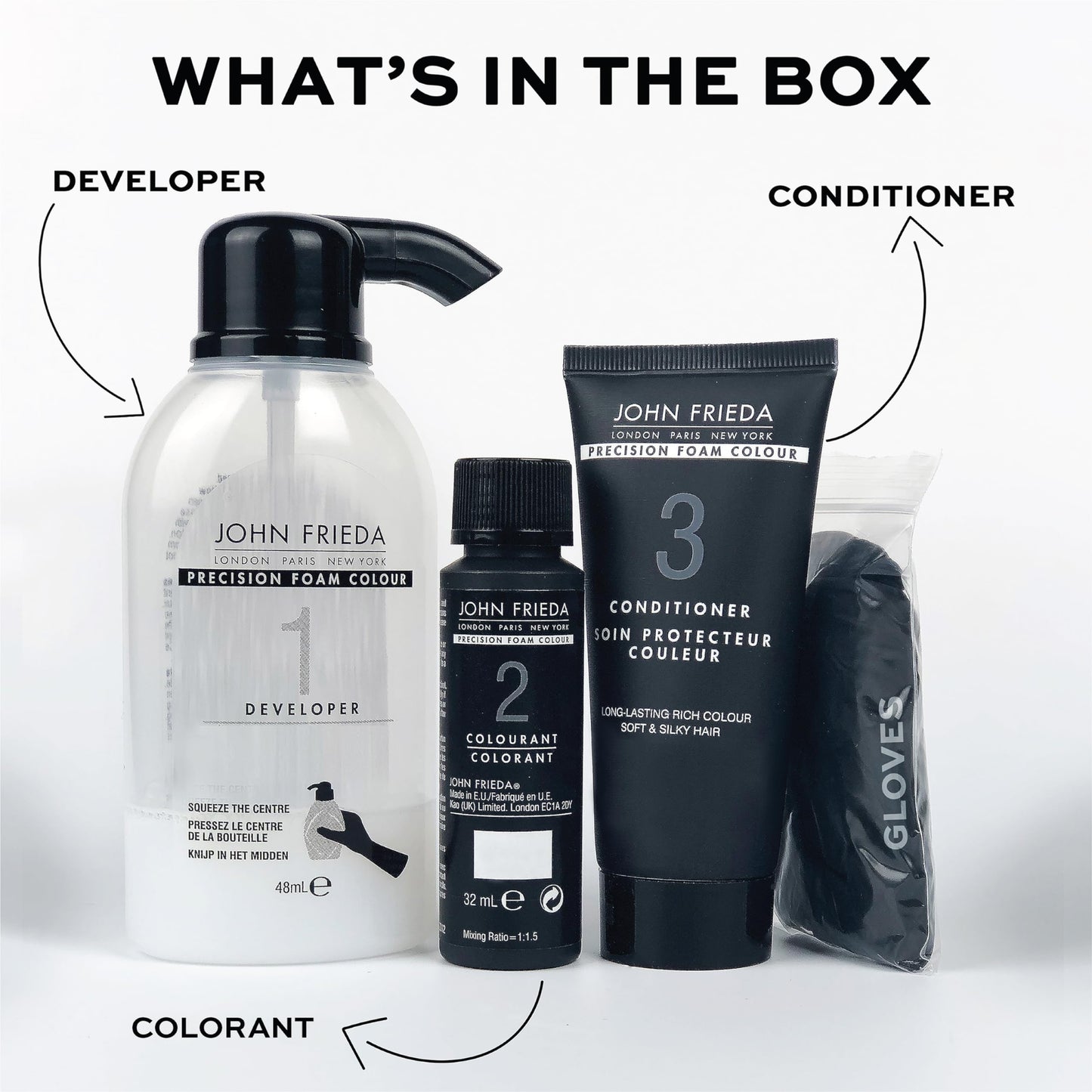 John Frieda Precision Foam Colour 4N Dark Natural Brown – Full-Coverage Hair Dye Kit with Anti-Fade Formula & Gray Coverage, 1 Application