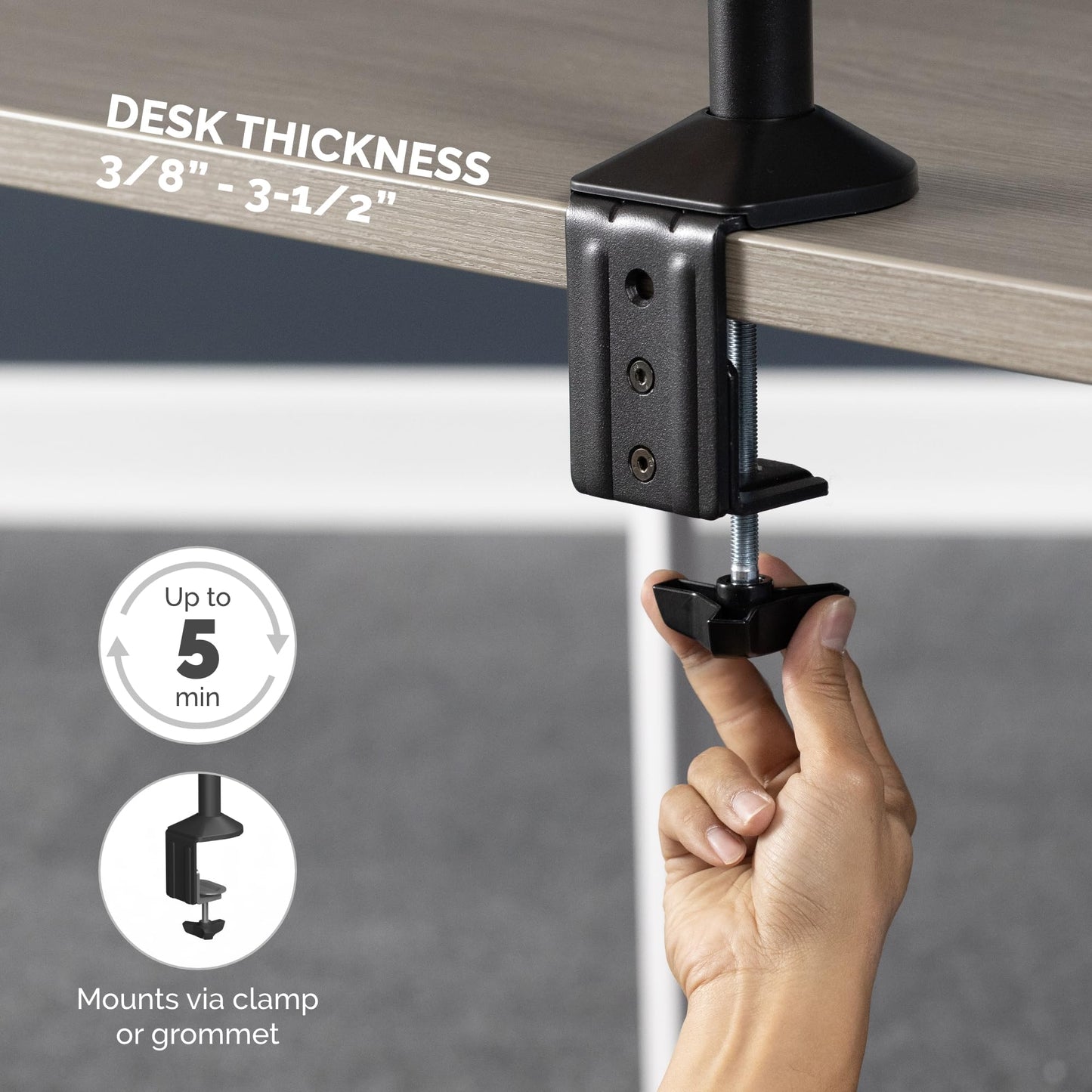 Fellowes Reflex Series Adjustable Monitor Arm for Desk, Supports 27-Inch Monitors, Ergonomic Dual Monitor Stand with VESA Mount, Easy Setup