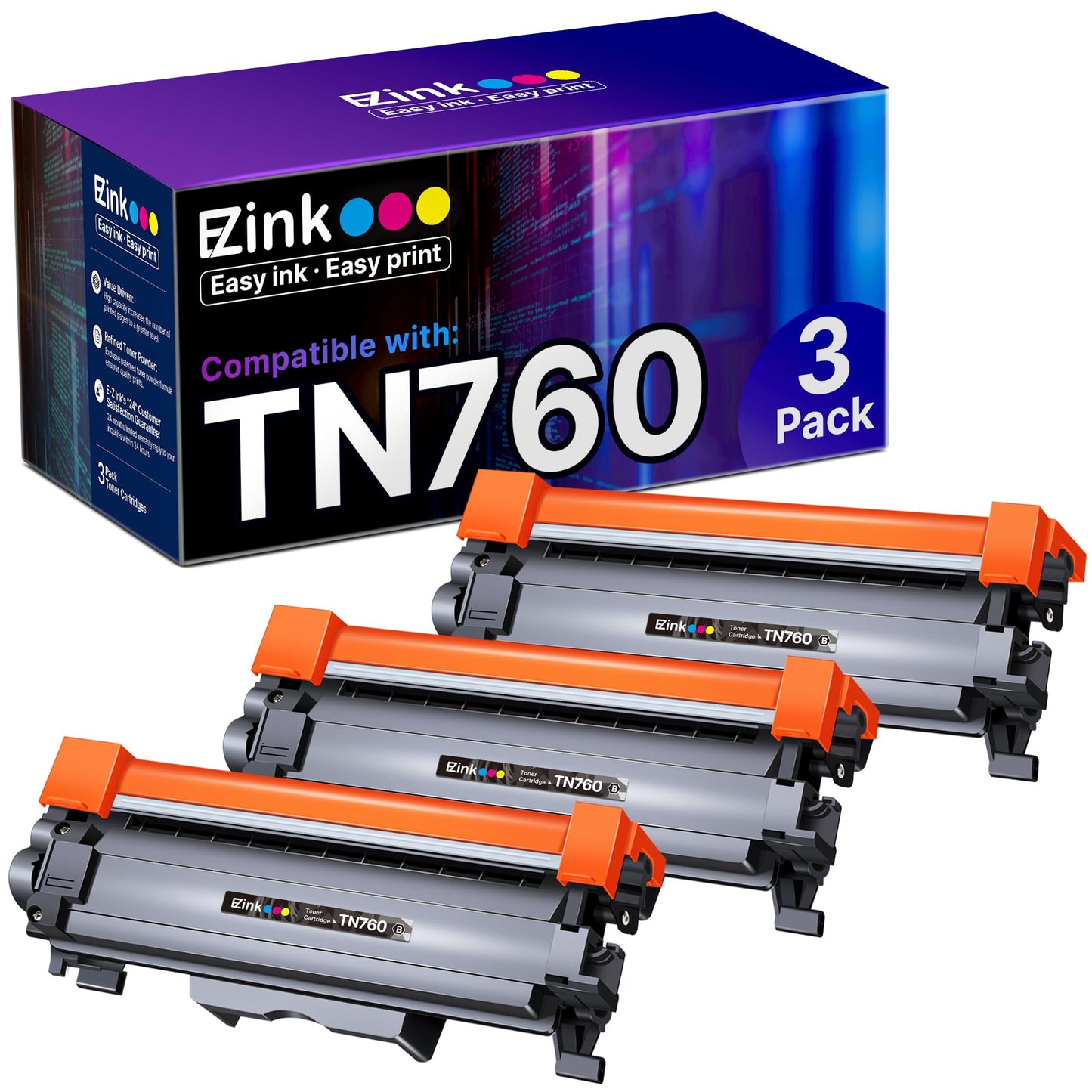 E-Z Ink Compatible Brother TN760 Toner Cartridges Replacement for TN760 730