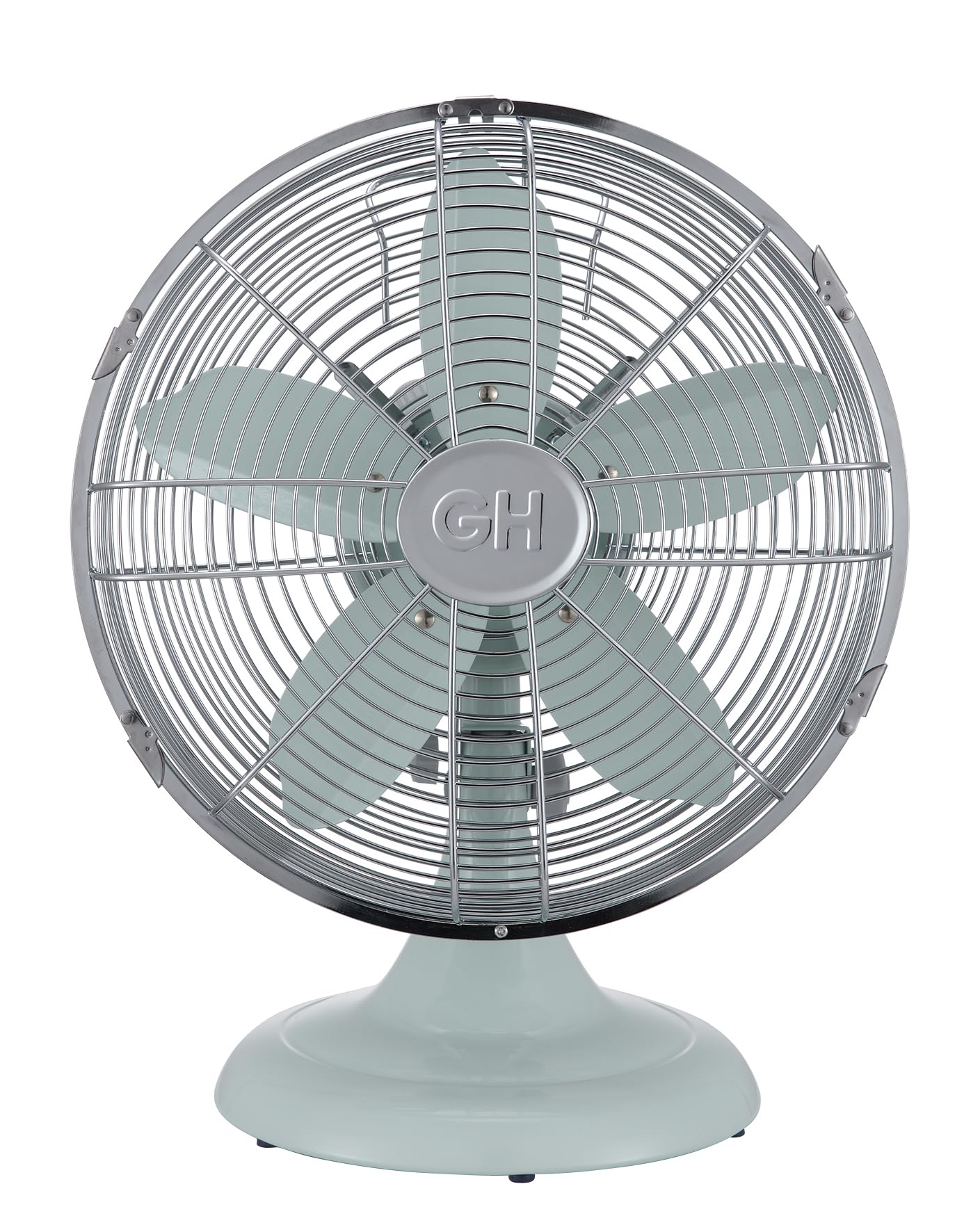 Good Housekeeping 92604 All-Metal 12" Retro Desk Office Table Fan with Wide Oscillation, 3-Speed Settings & Carrying Handle, Breezewave