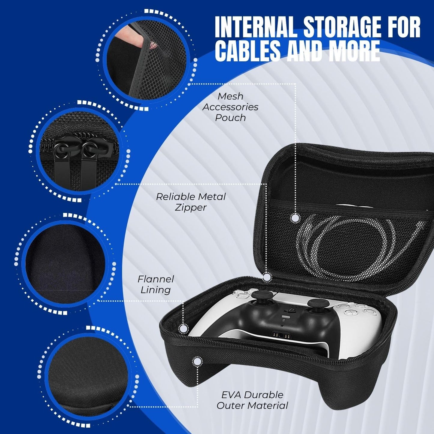 TNP Carrying Travel Storage Case for PS5, PS4, Xbox Series X/S, Xbox One, Nintendo Switch Pro Controller Holder Hard Shell Protective Cover EVA