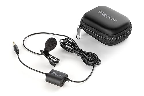 IK Multimedia iRig Mic Lav Lapel Microphone, omnidirectional Condenser lavalier Microphone with 1/8" TRRS Jack, Headphone Out and Daisy-Chaining for