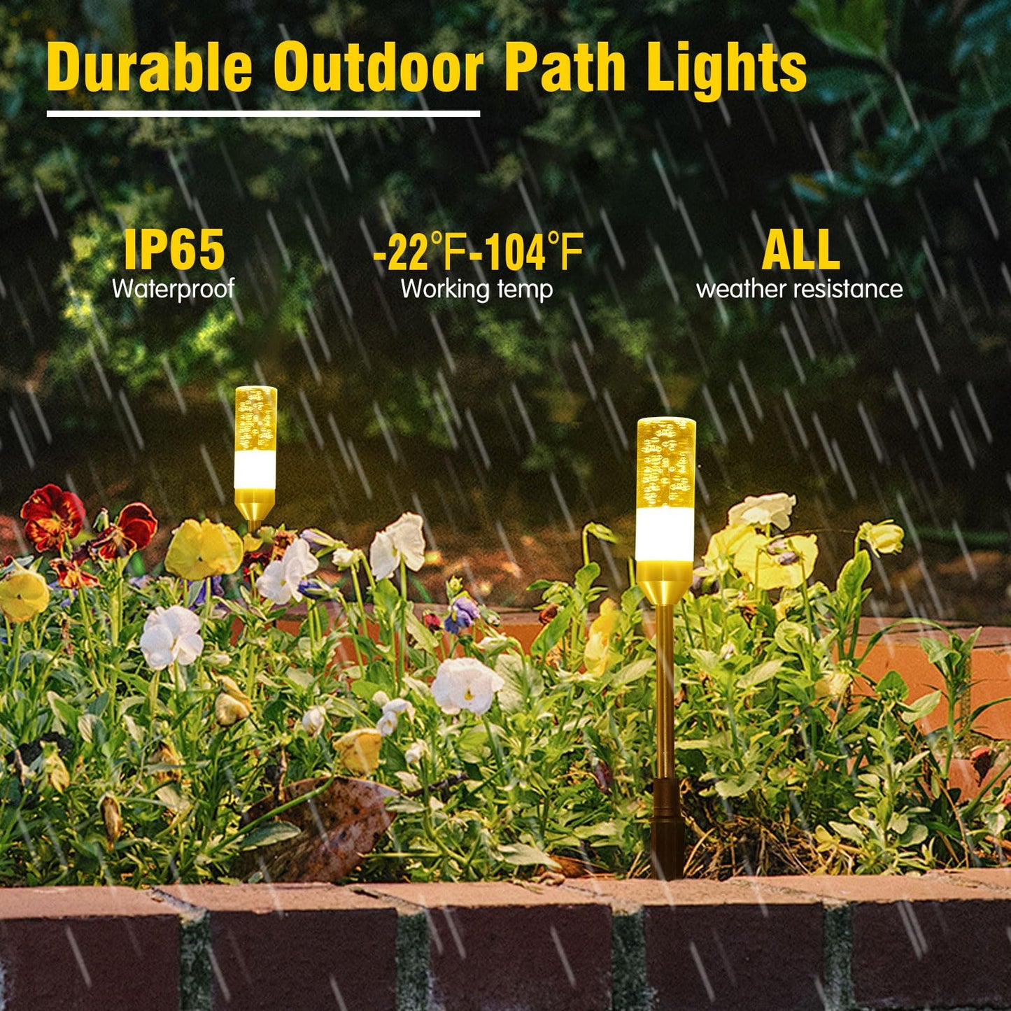 GreenClick LED Pathway Lights, 4.8W 12V AC/DC Low Voltage Path Lights, 570 Lumen 6 Pack Extendable Outdoor Landscape Lighting IP65 Waterproof Garden