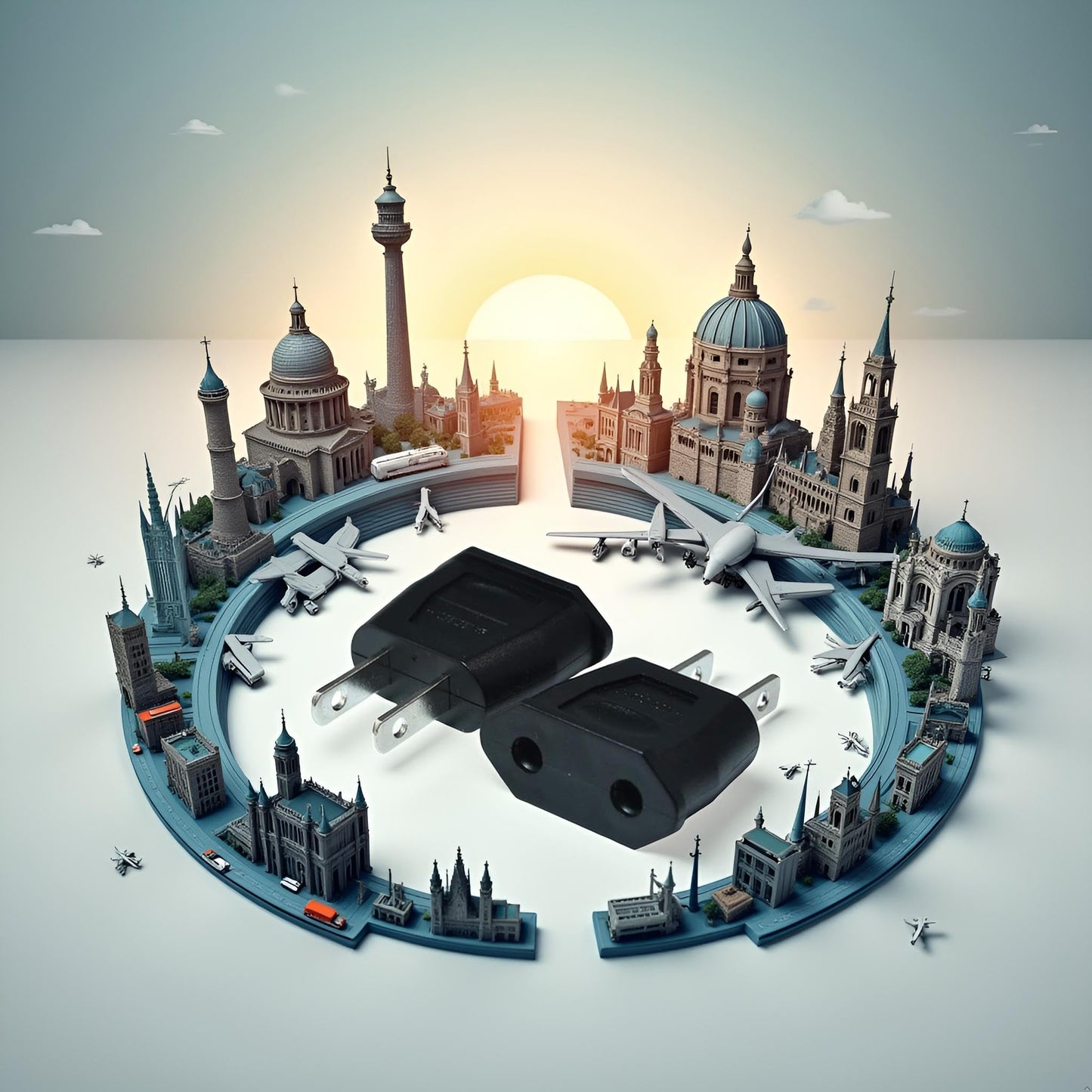 2 Pcs Black Socket Plug Adapter Europe EU Euro to US Travel Charger AC Power Converter