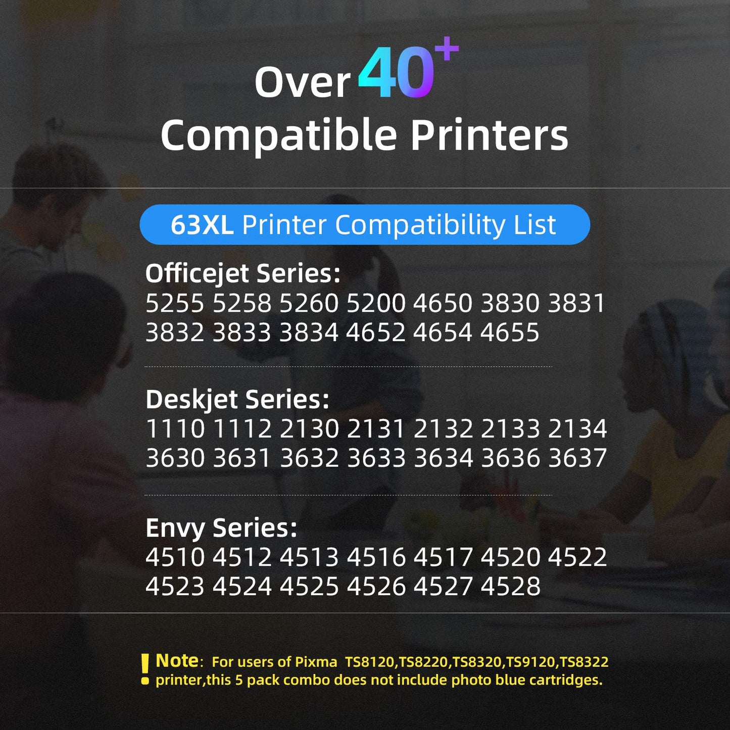 FACMS Remanufactured Ink Cartridge Replacement for HP 63 63XL 63XL for Envy 4520 4512 4513 4516 OfficeJet 3830 5255 5258 DeskJet 1112 1110 3630 3632