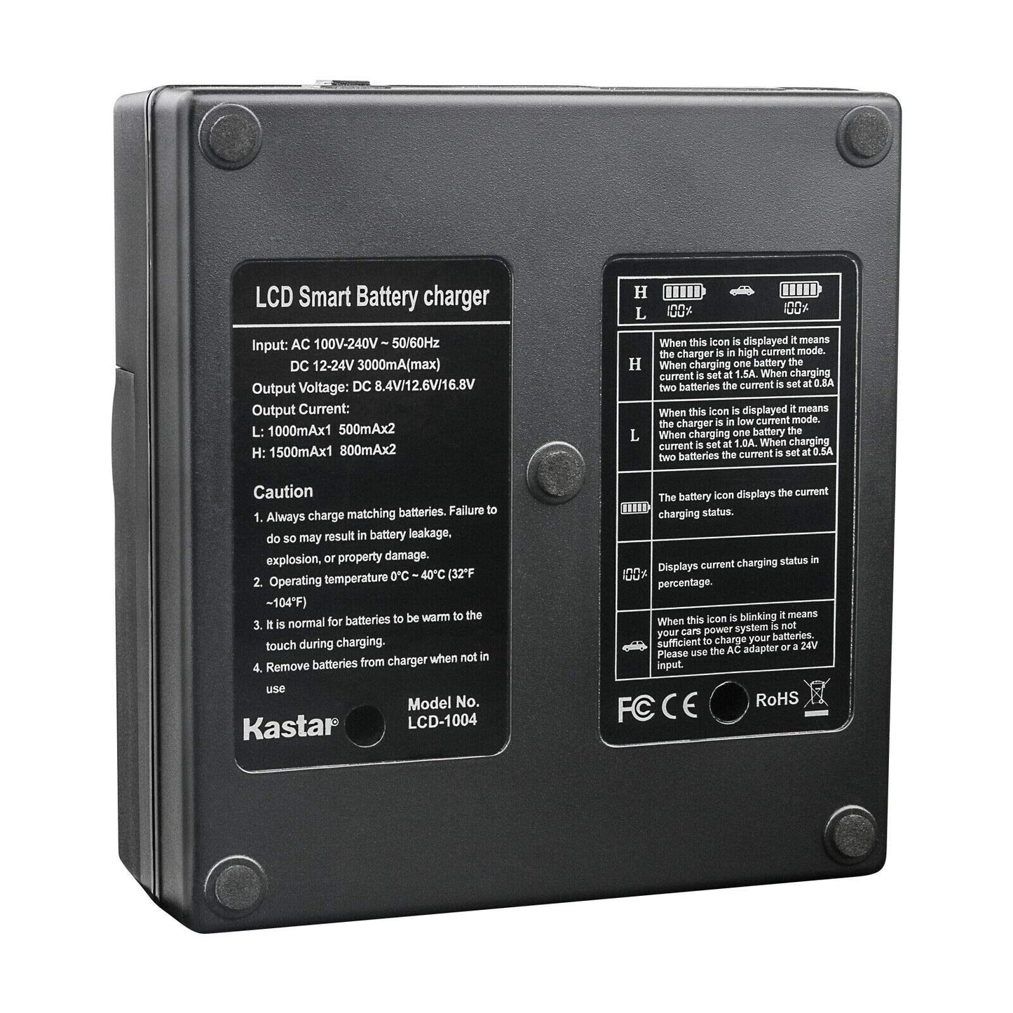 Kastar 1-Pack SSL-JVC50 Battery and CH04 LCD Dual Fast Charger Compatible with JVC GY-HM250 GY-HM250SP, GY-HM600, GY-HM600E, GY-HM600EC, GY-HM620U