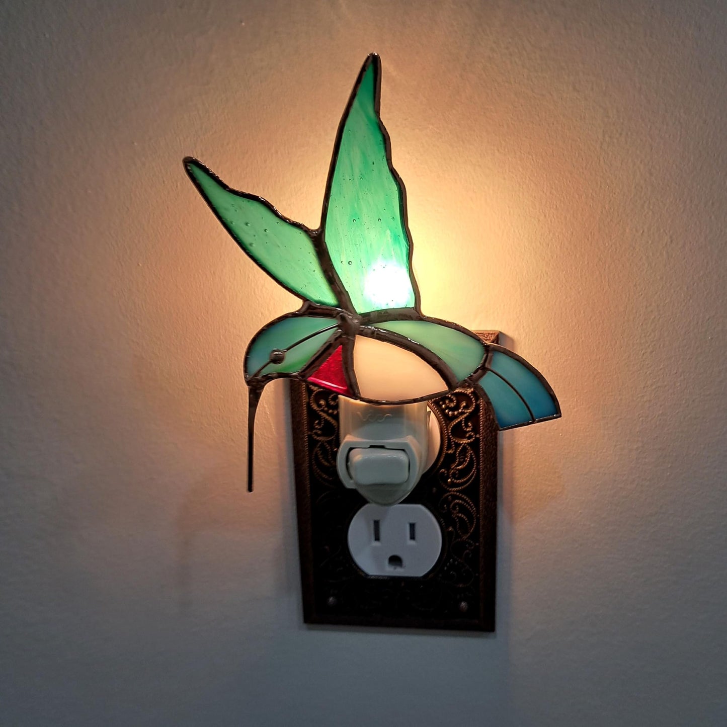Gift Essentials Hummingbird Plug-in Night Light - Stained Glass Nightlight