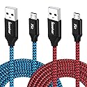 iSeekerKit Micro USB Cable 15ft,Extra Long Braided Android Charging Cords, 2Pack Colorful Micro USB to USB 2.0 Compatible