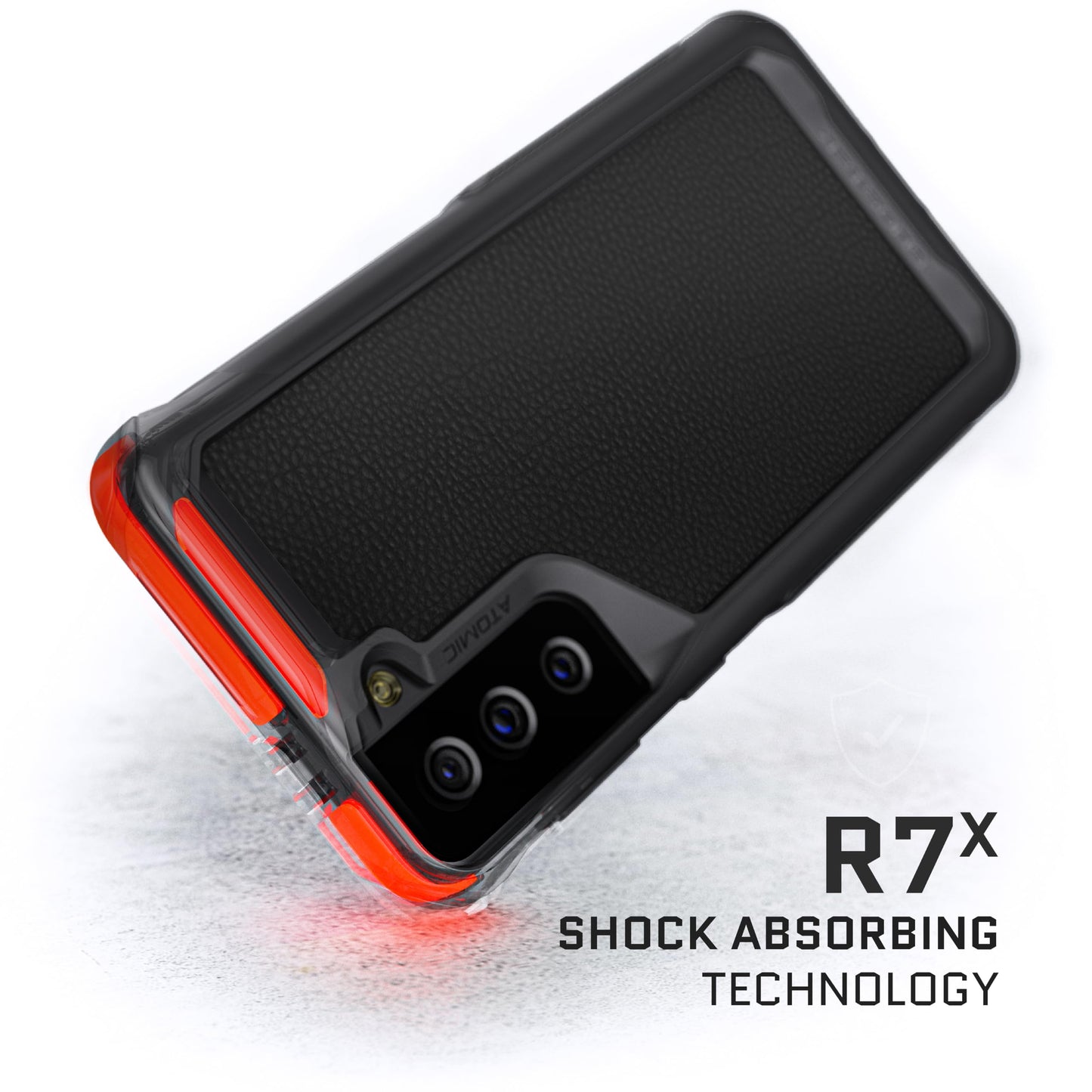 Ghostek Atomic Slim S21 Plus Case with Protective Aluminum Metal Bumper and Leather Back Tough Rugged Heavy Duty Shock-Absorbent Protection Designed