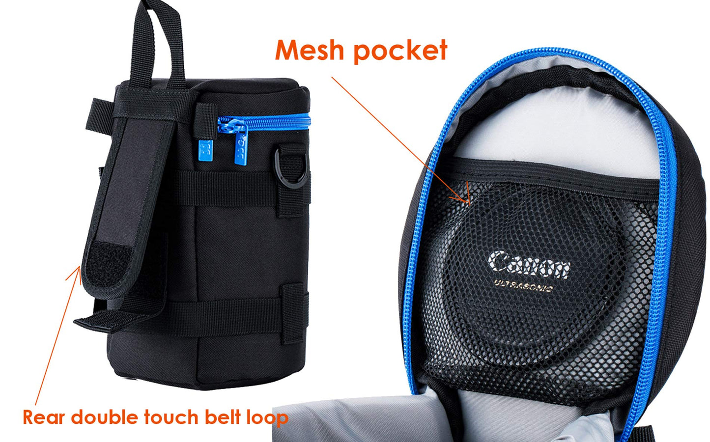 JJC Water Resistant Deluxe Lens Pouch Case Bag for Canon EF 70-200mm 4L / EF 28-300mm 3.5-5.6 USM/EF 70-300mm 4-5.6L/ Nikon AF-S NIKKOR 70-200mm 4G ED