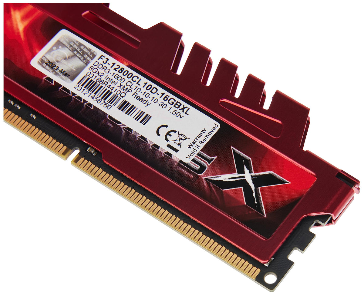 G.SKILL RipjawsX Series DDR3 RAM (XMP) 16GB (2x8GB) Up to 1600MT/s* CL10-10-10-30 1.50V Desktop Computer Memory U-DIMM (F3-12800CL10D-16GBXL)