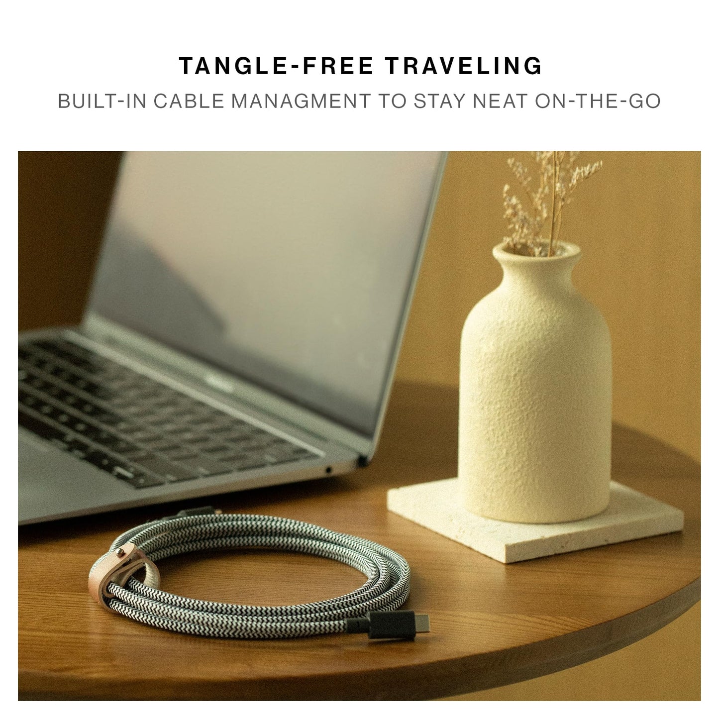 Native Union Belt Cable XL Type-C 100W- USB-C to USB-C 10ft / 3m Ultra-Strong Charging Cable with Cable Strap - Compatible with iPhone Air, iPhone 17