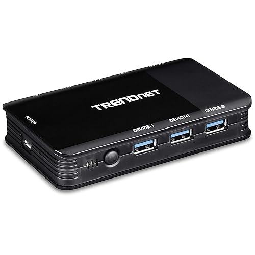 TRENDnet 4 Computer 4-Port USB 3.1 Sharing Switch, TK-U404, Flash Drive Sharing, Scanners, Printers, Mouse, Keyboard, Windows & Mac Compatible