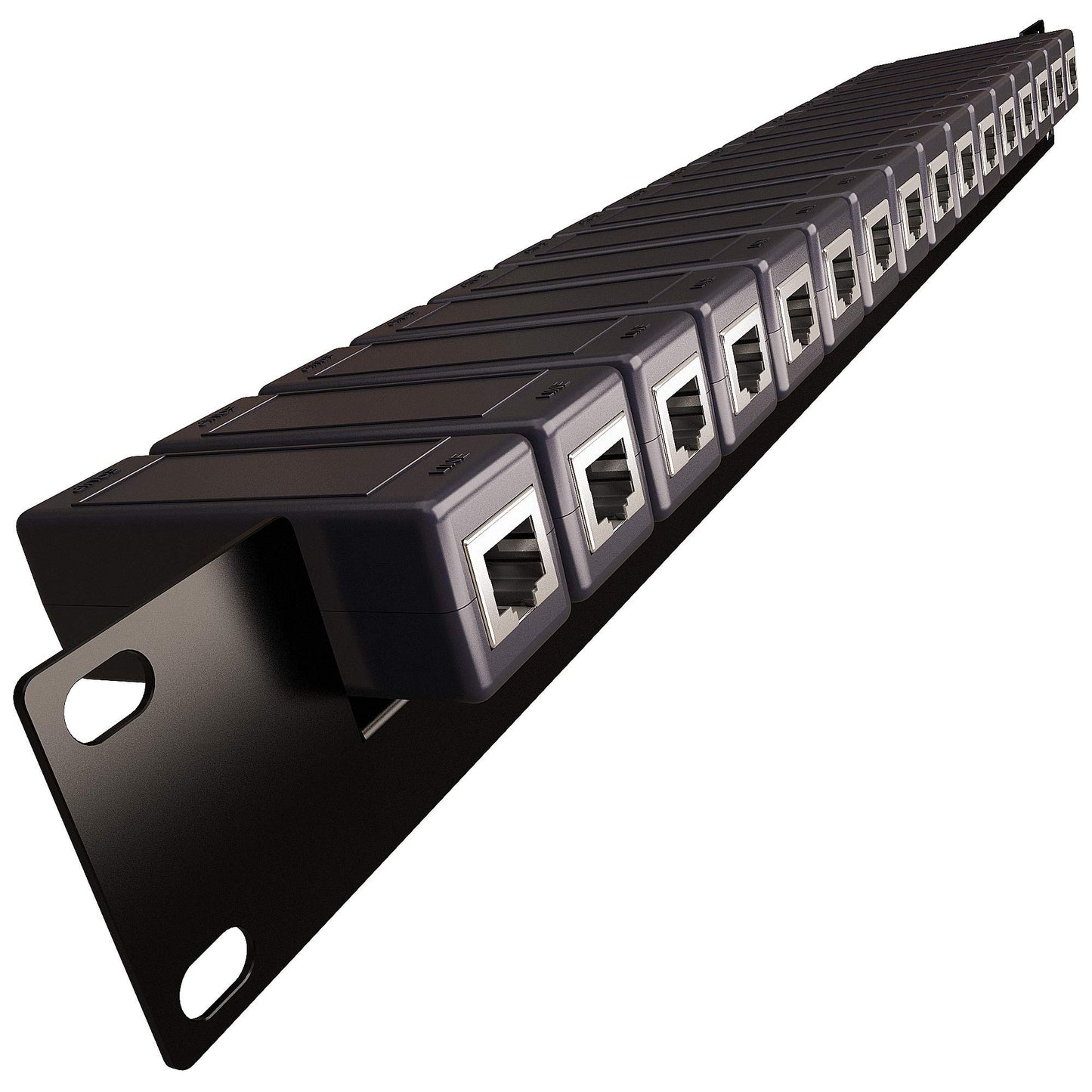 Tupavco TP308 - Server Rack Rail 1U 19" (Front Mount) 16 Screw Slots Capacity (Cold Rolled Steel - Black) for Network Cabinet and Electronics Media