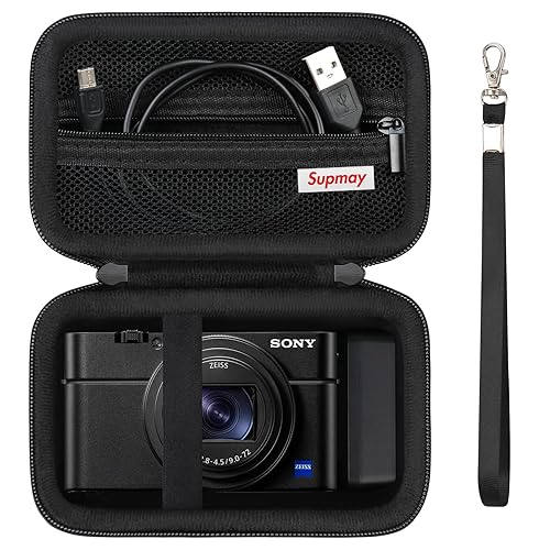 Supmay Carrying Case for Sony RX100 VII/ RX100 VI/ RX100 V/ RX100 IV/ RX100 III Premium Compact Camera, Storage Holder Travel Bag with Zipper Mesh