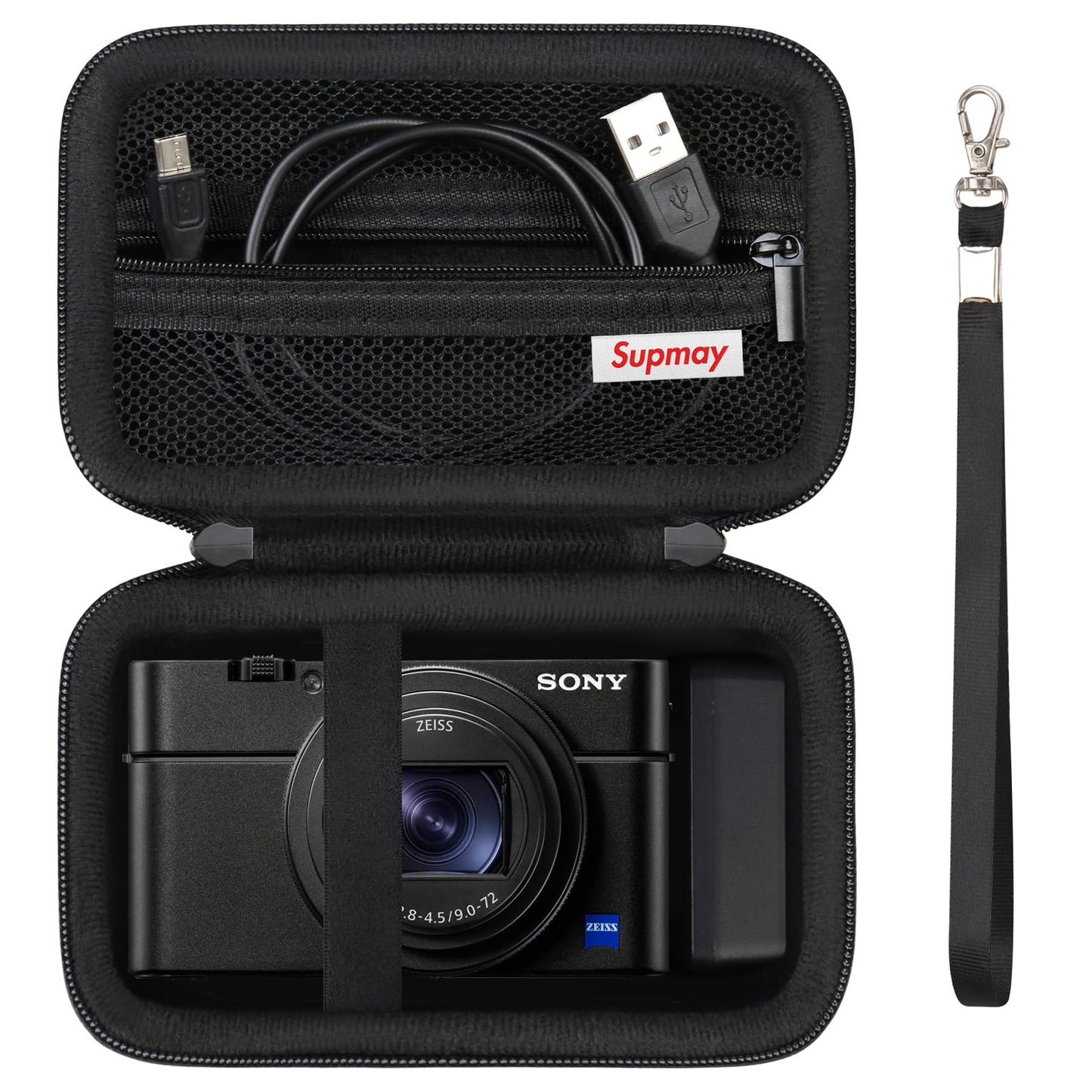 Supmay Carrying Case for Sony RX100 VII/ RX100 VI/ RX100 V/ RX100 IV/ RX100 III Premium Compact Camera, Storage Holder Travel Bag with Zipper Mesh