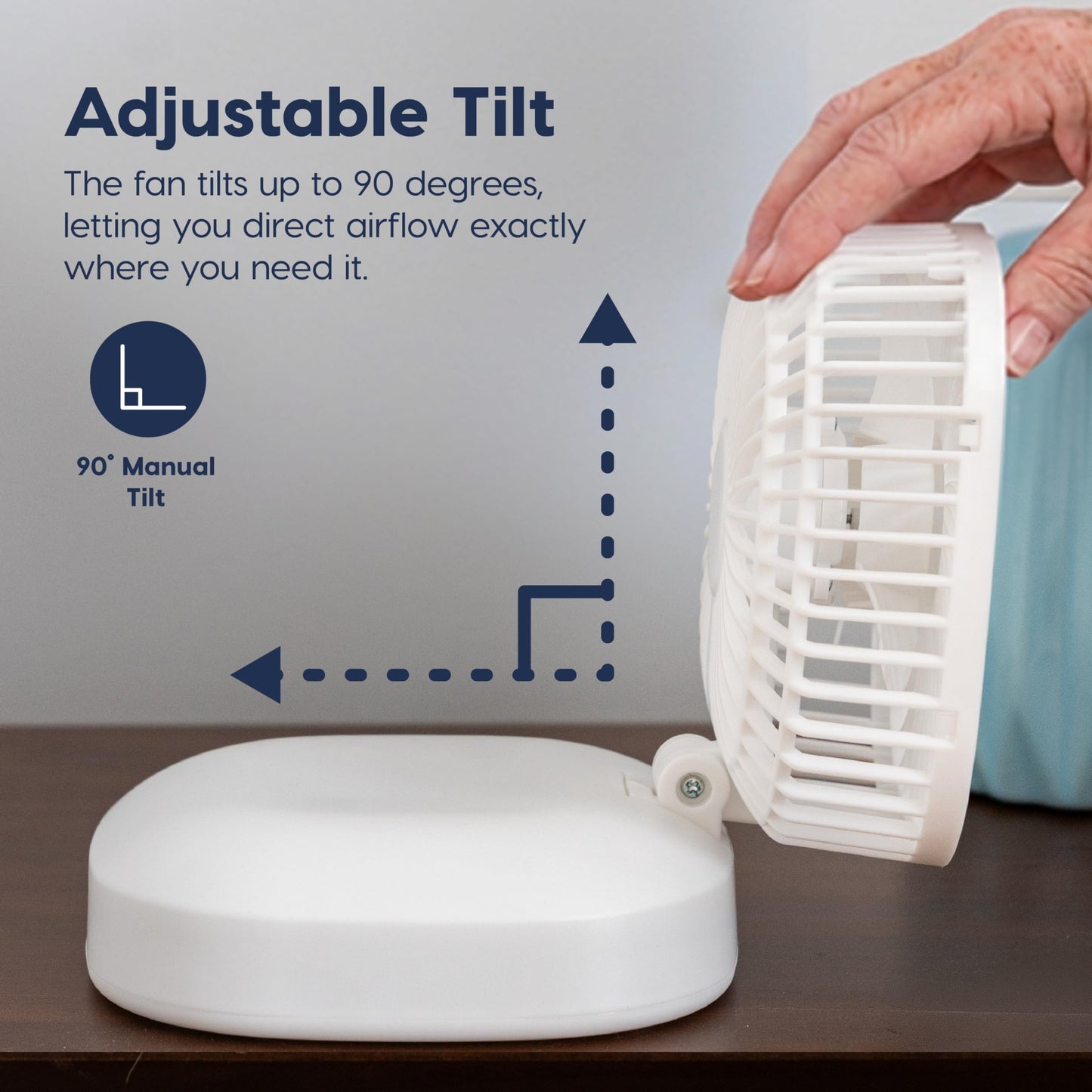 IRIS USA 5" Battery Operated Travel Fan, D-Battery Powered, Camping, White