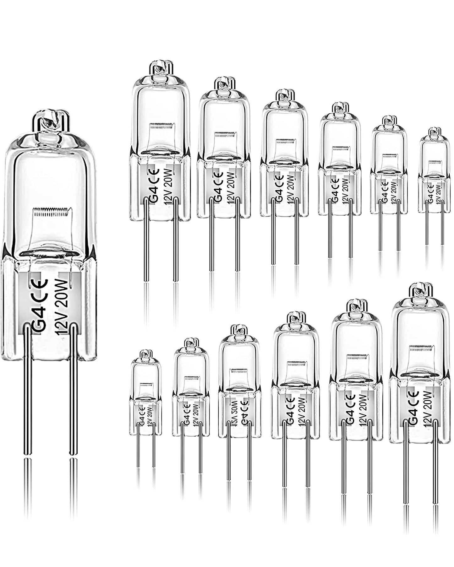 Jaenmsa G4 Halogen Bulb 12V 20W, G4 Xenon Halogen Light Bulb 2 Pin,T3 JC Bi-Pin Base g4 LED Replacement for Landscape Lighting,Chandeliers,Desk Lamp