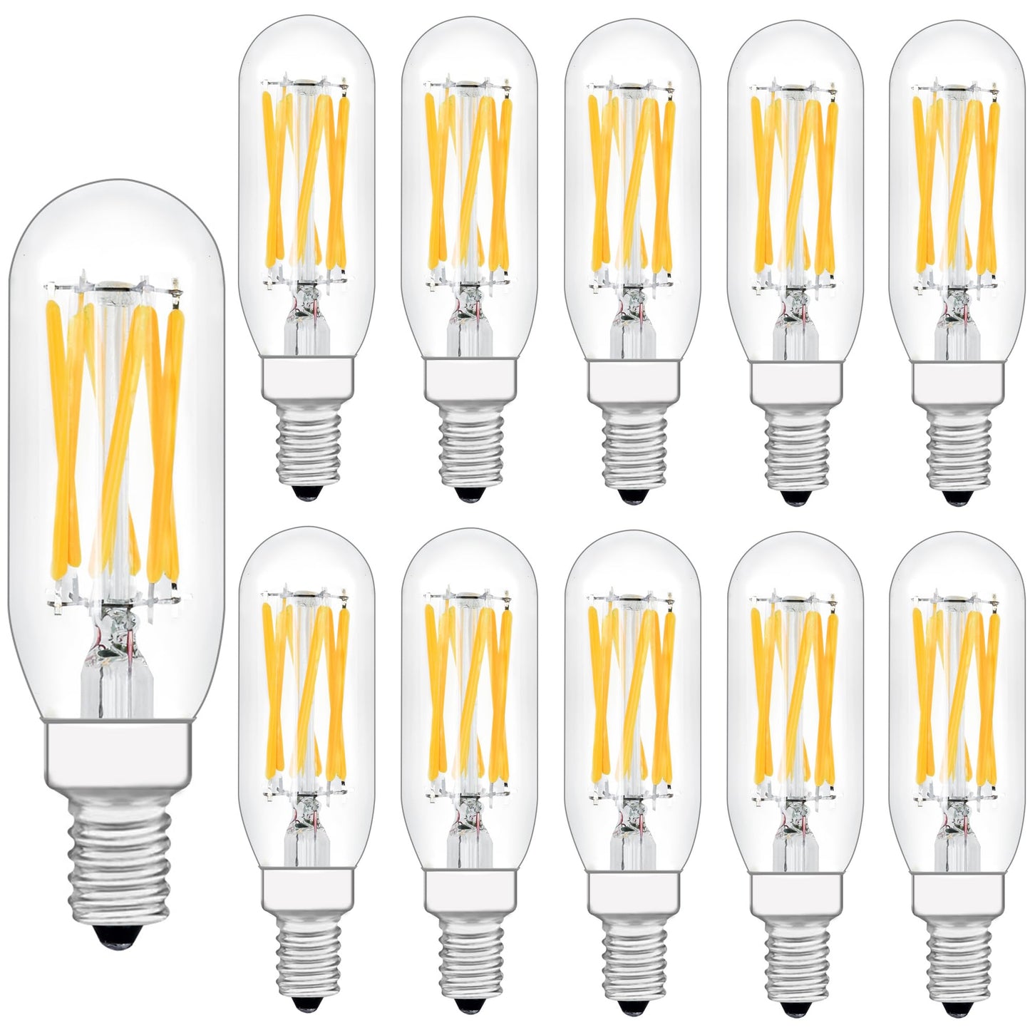 T8 T25 LED Bulb E12 Dimmable 110V 600lm 3000K 6Watt Warm White 10Pack